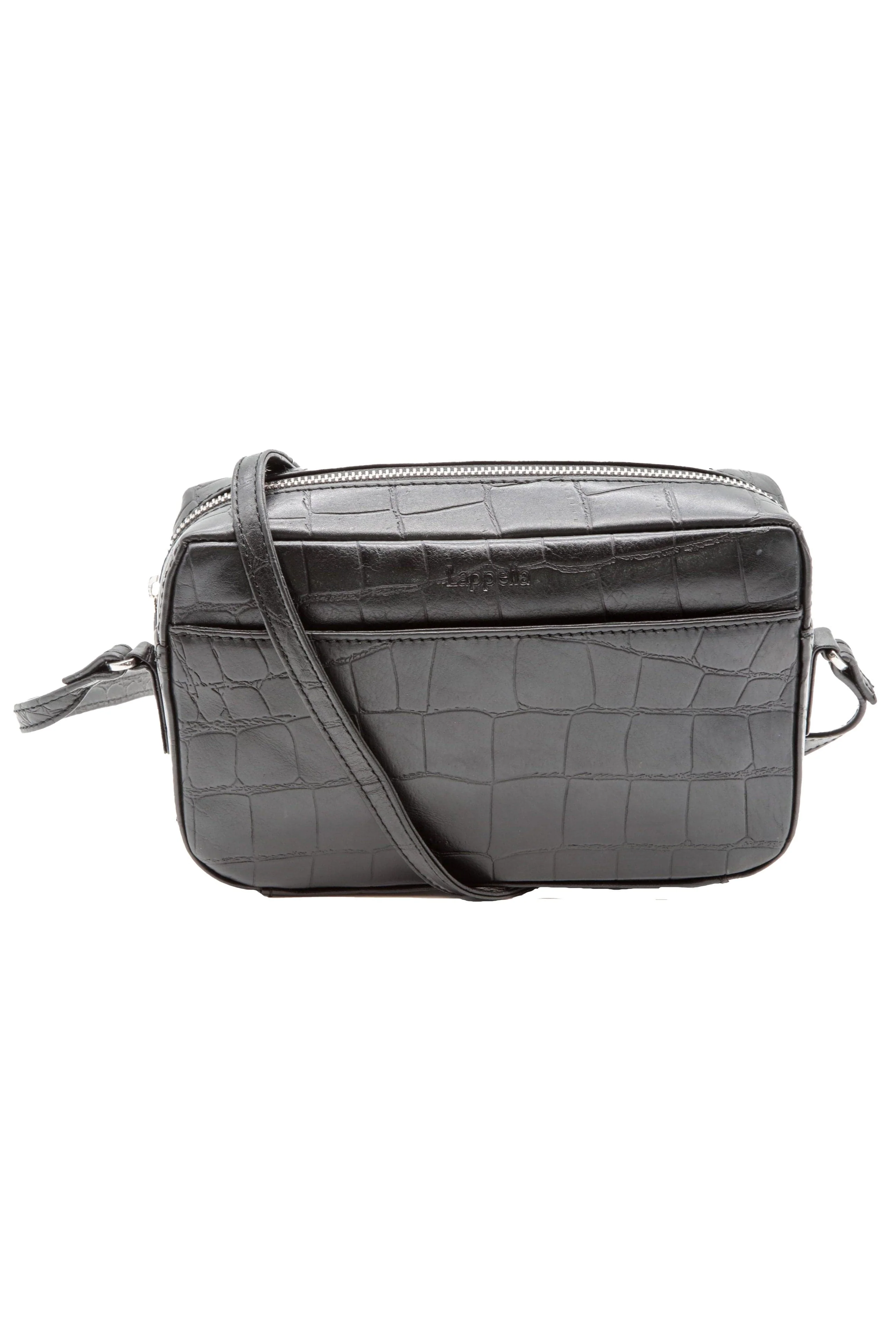 Amy Leather Crossbody Bag - Black Croc
