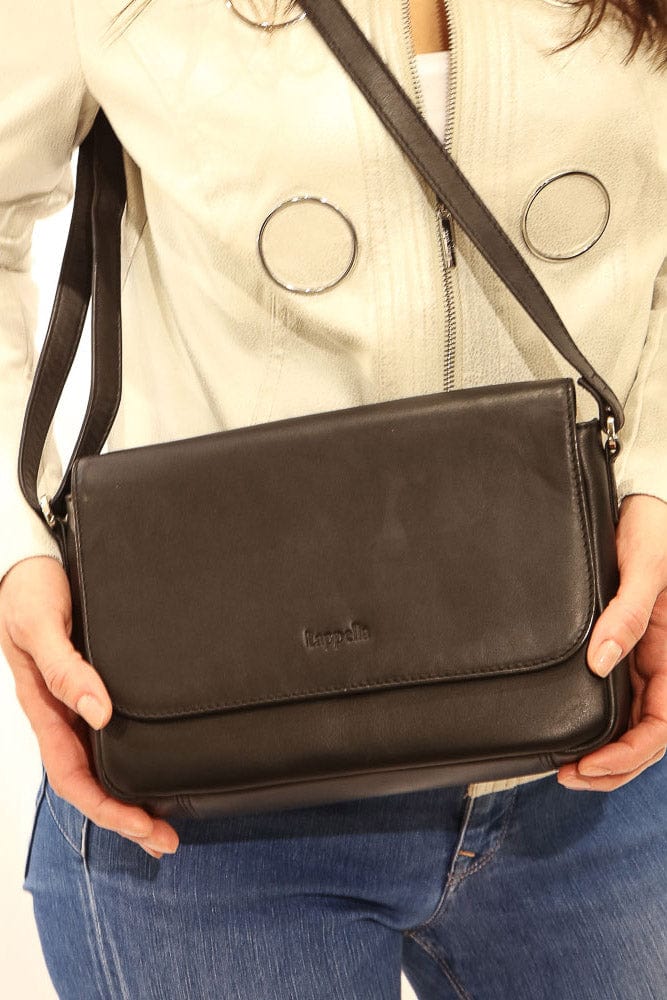 Clara Leather Crossbody Bag - Black