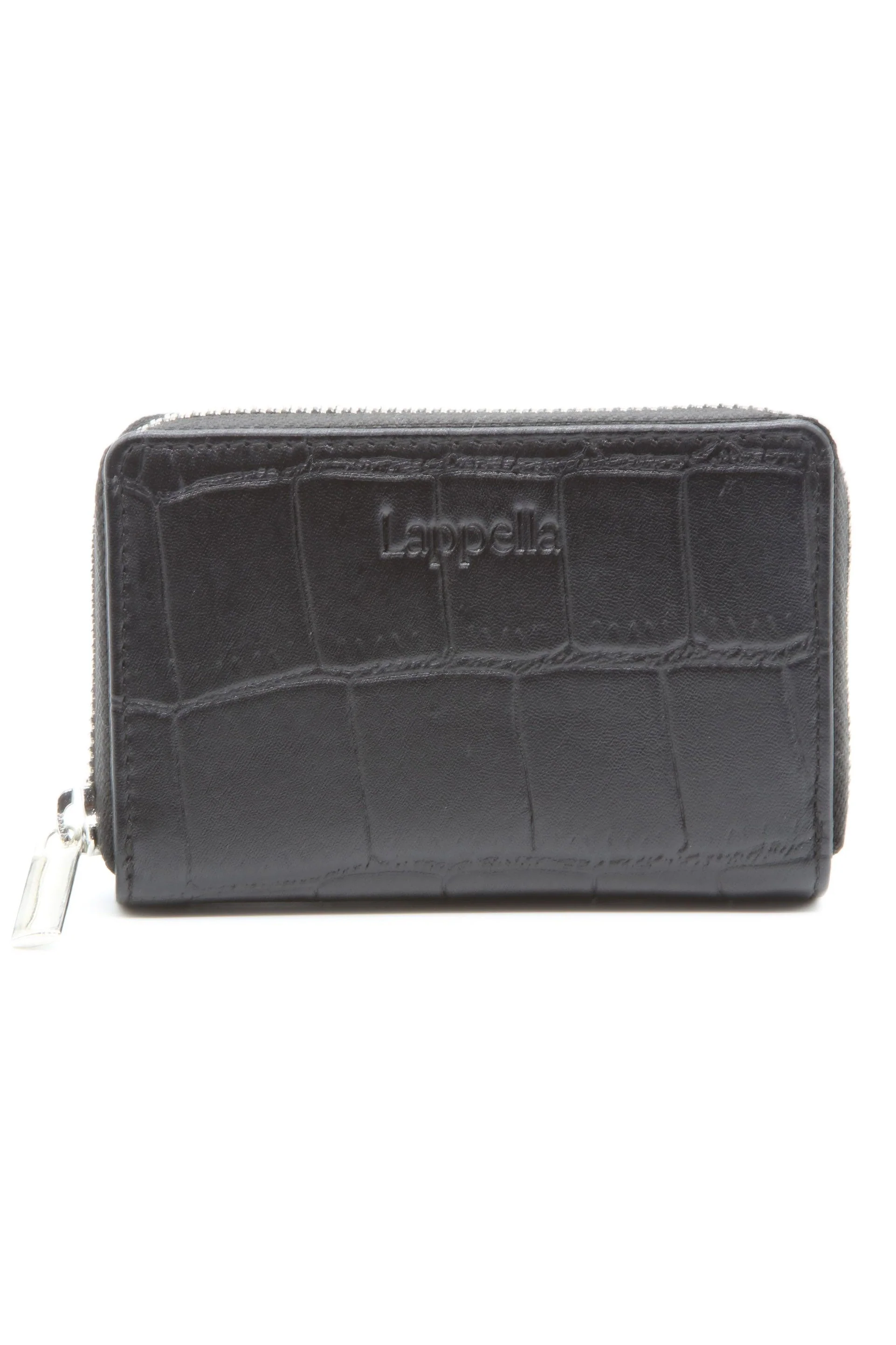 Elisia Medium Leather Purse - Black Croc