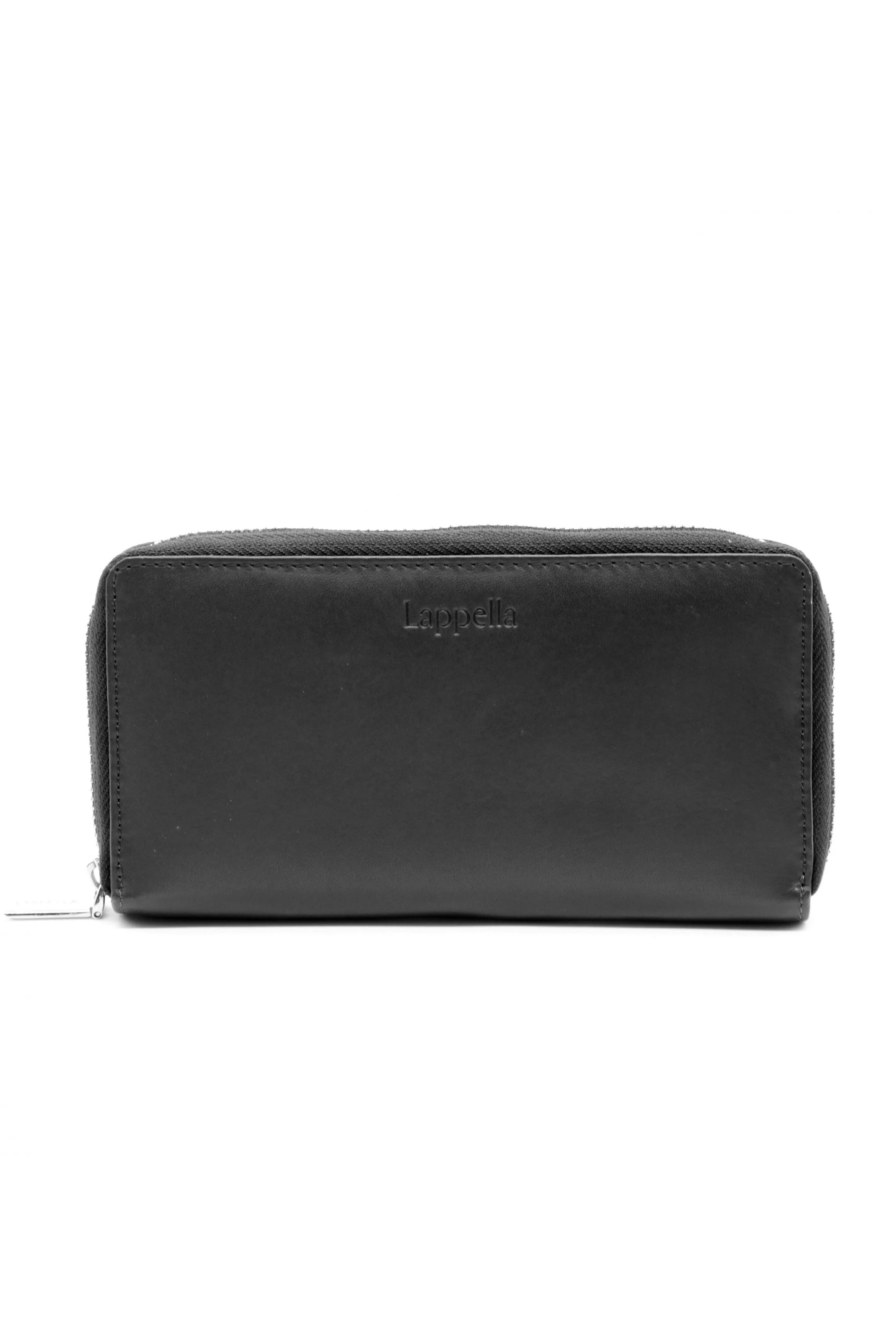 Emilia Large Leather Purse - Black