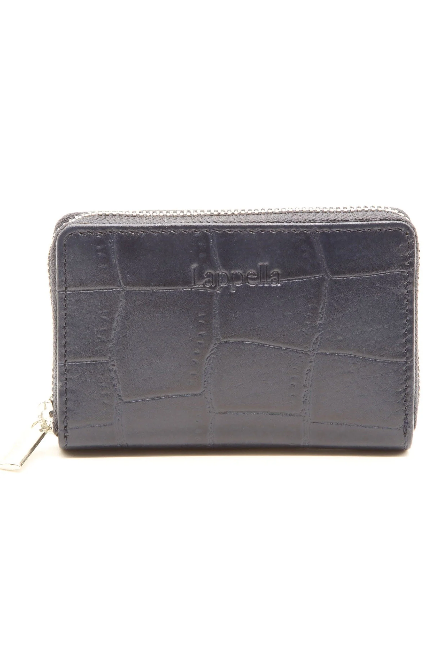 Eva Small Leather Purse - Navy Croc
