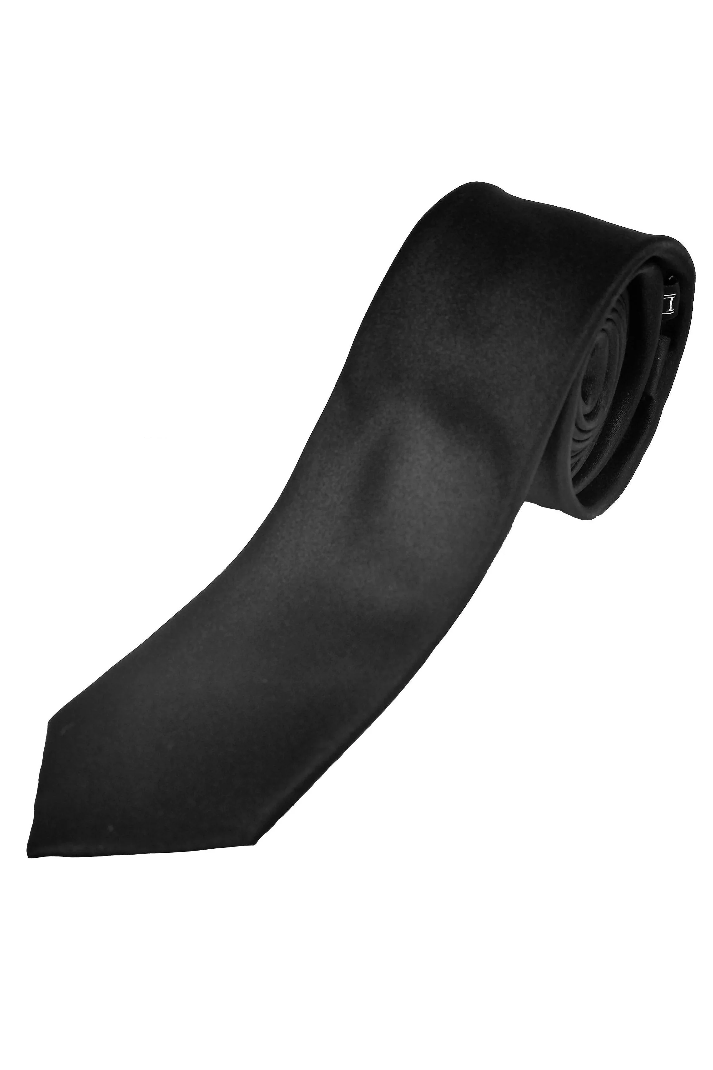 Essentials Skinny Satin Tie - Black