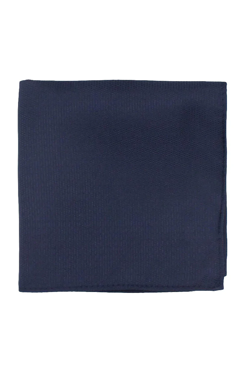 Fine Texture Pocket Square - Navy
