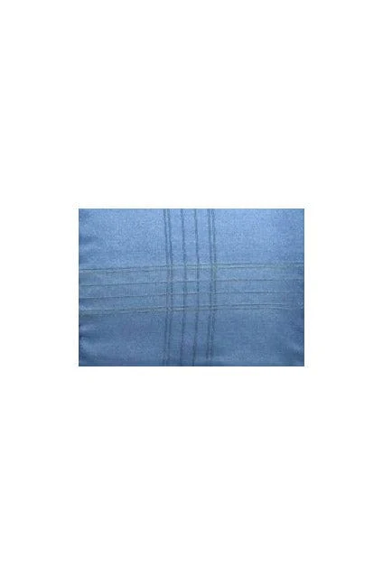 Silk Plain Handkerchief with Woven Border - Blue