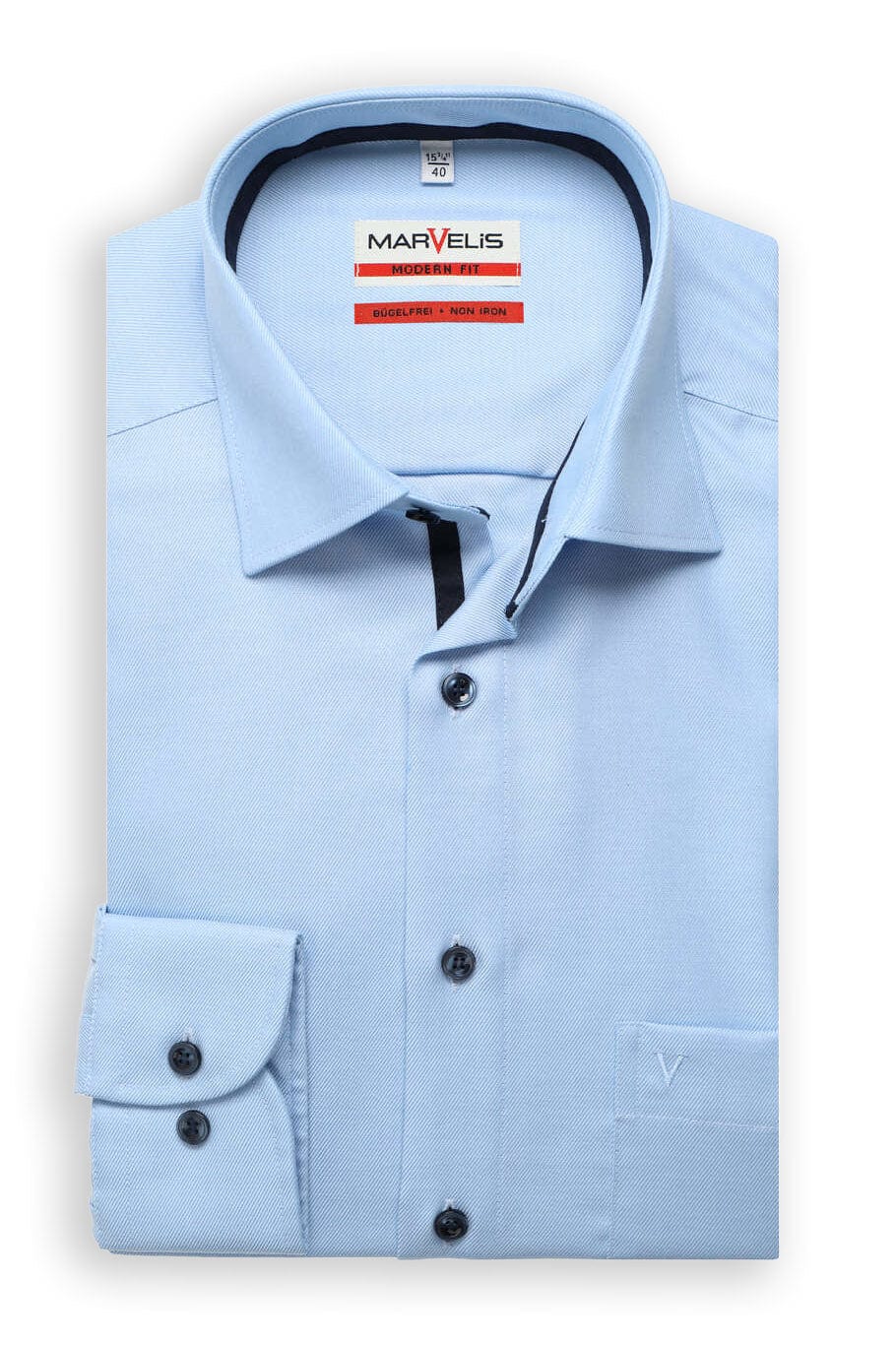 Non-Iron Modern Fit Twill Shirt - Blue