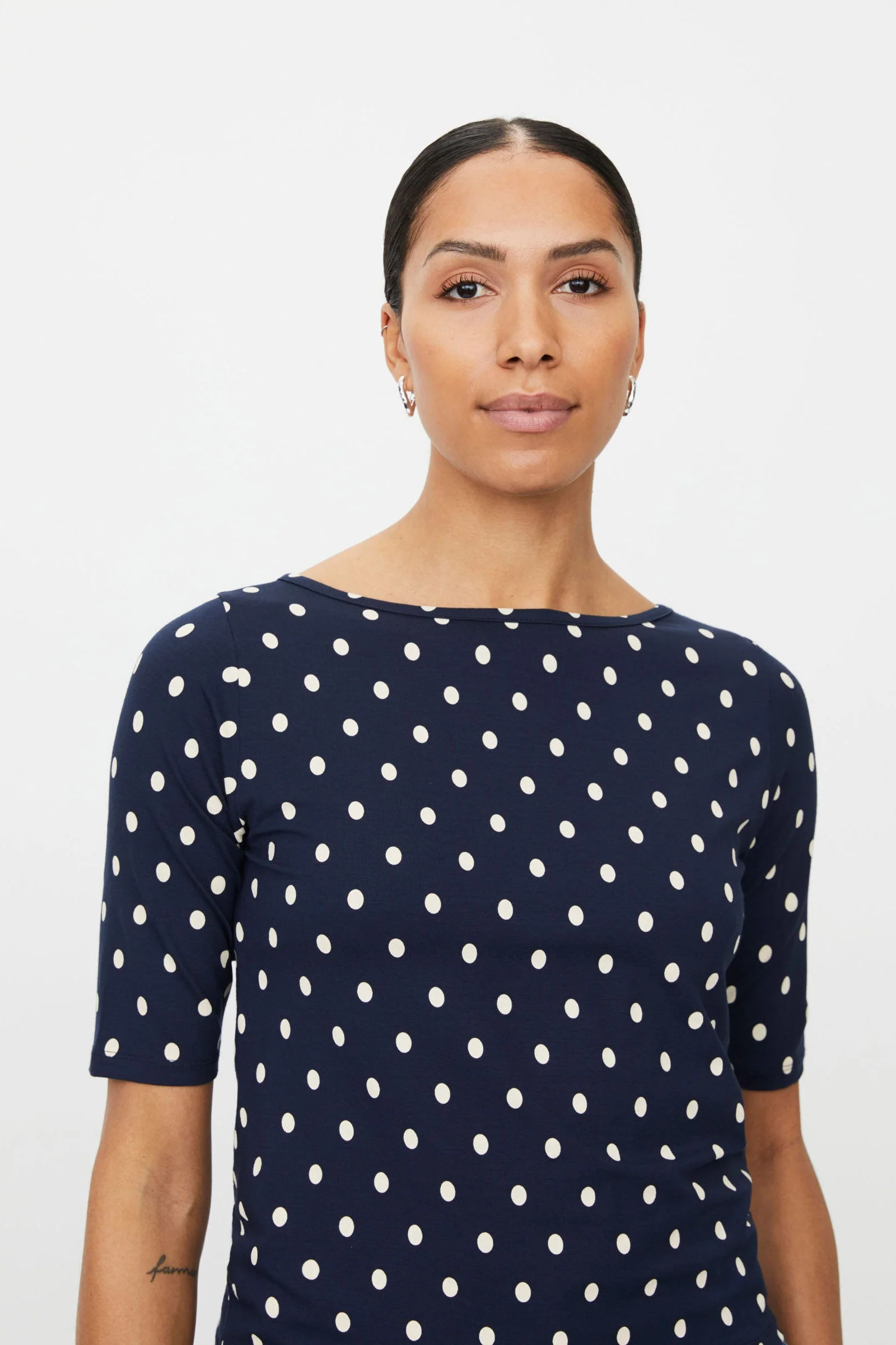 Bavessa Polka-Dot Top - Navy Blazer - Image 4