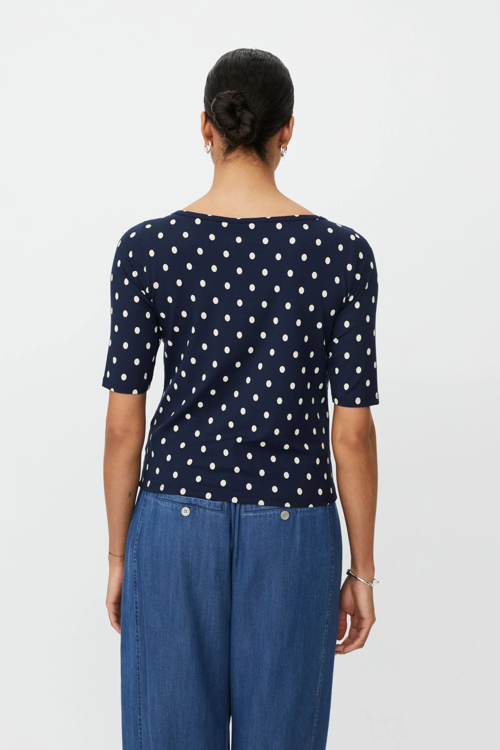 Bavessa Polka-Dot Top - Navy Blazer - Image 6