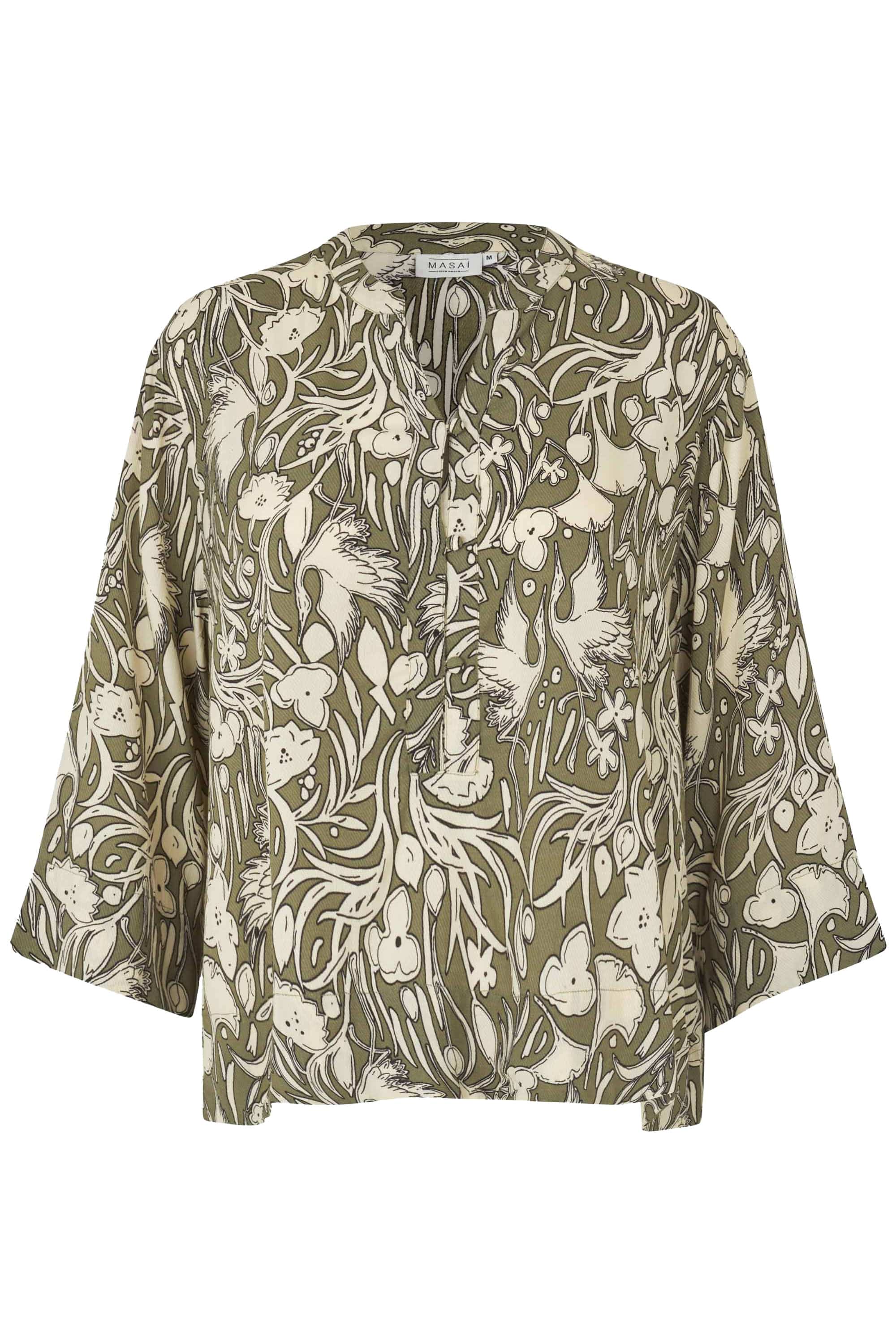 Boanna Printed Blouse - Dark Lichen Green