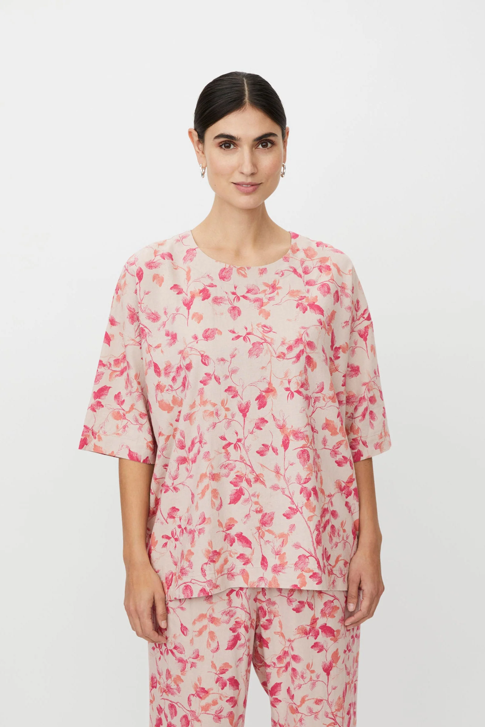 Degana Floral Top - Carmine - Image 2