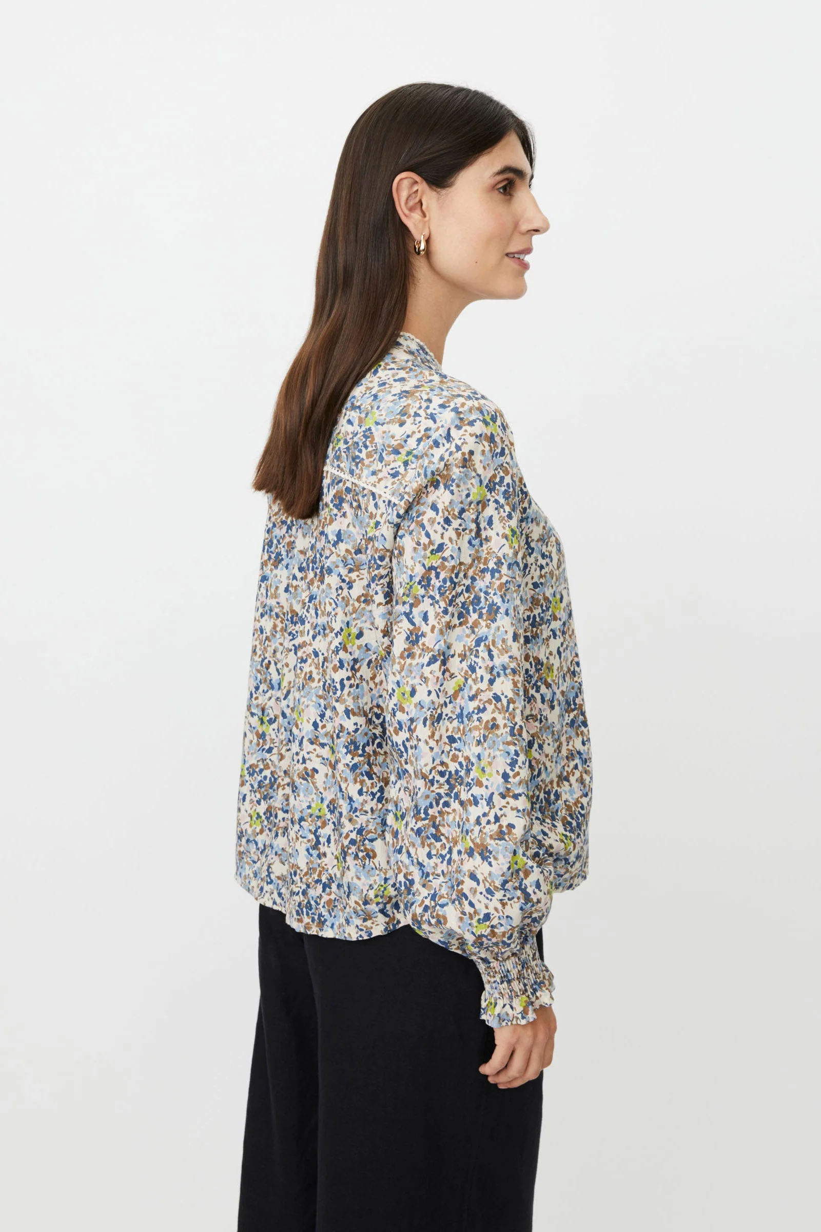 Dionelle Floral Detail Blouse - Placid Blue - Image 3