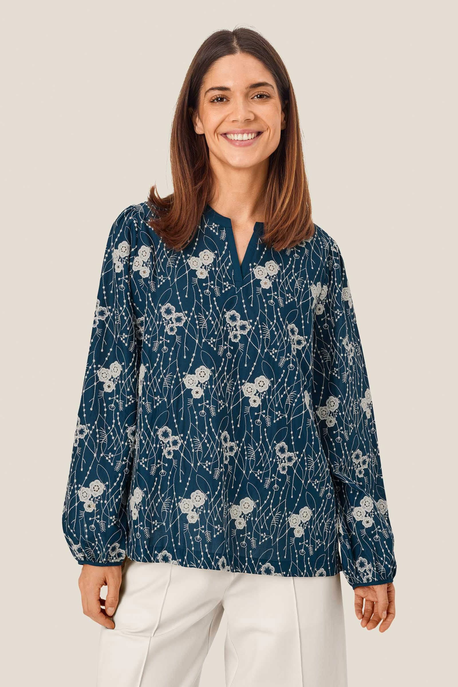 Dixie Embroidered Blouse - Sargasso Sea - Image 2