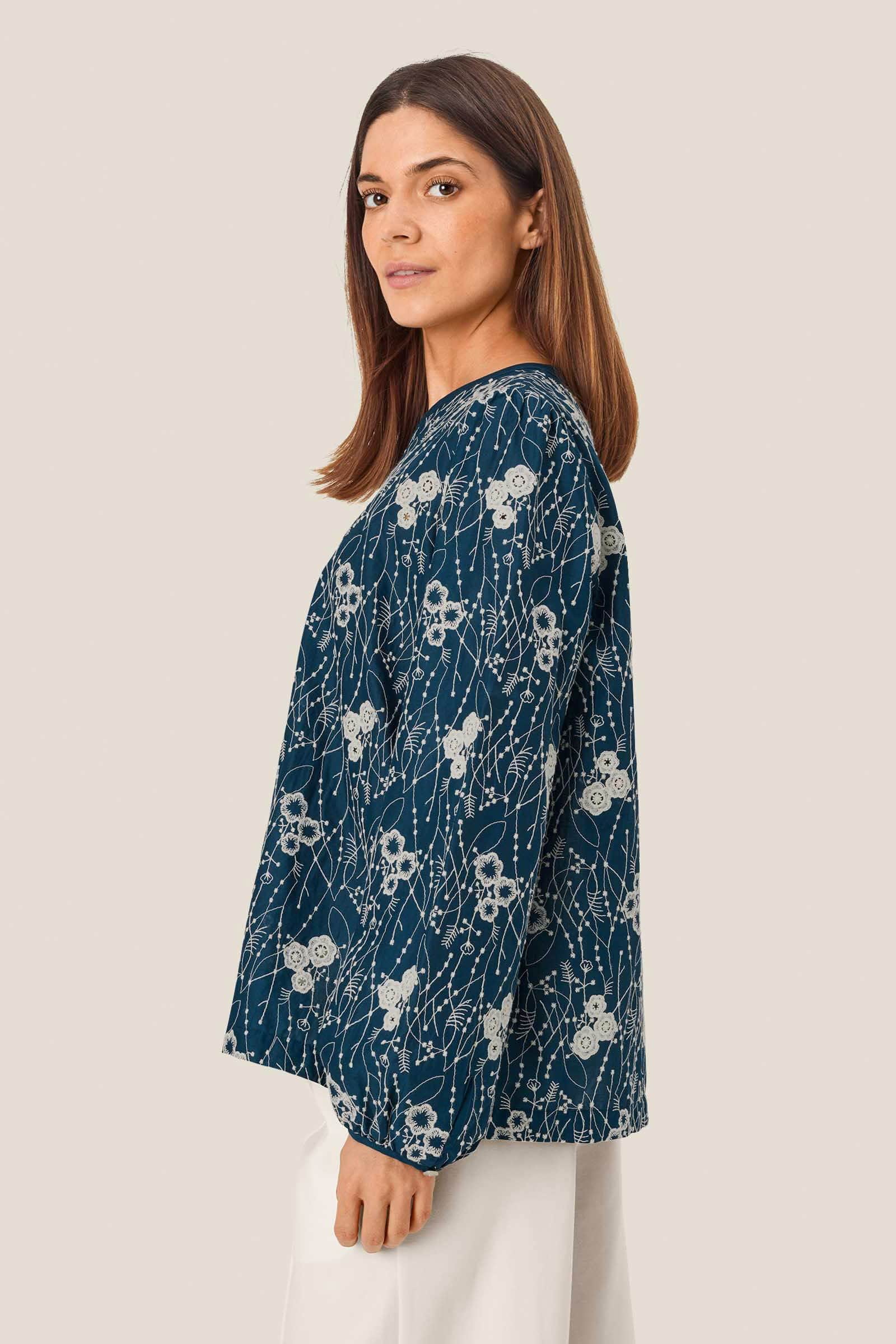 Dixie Embroidered Blouse - Sargasso Sea - Image 3