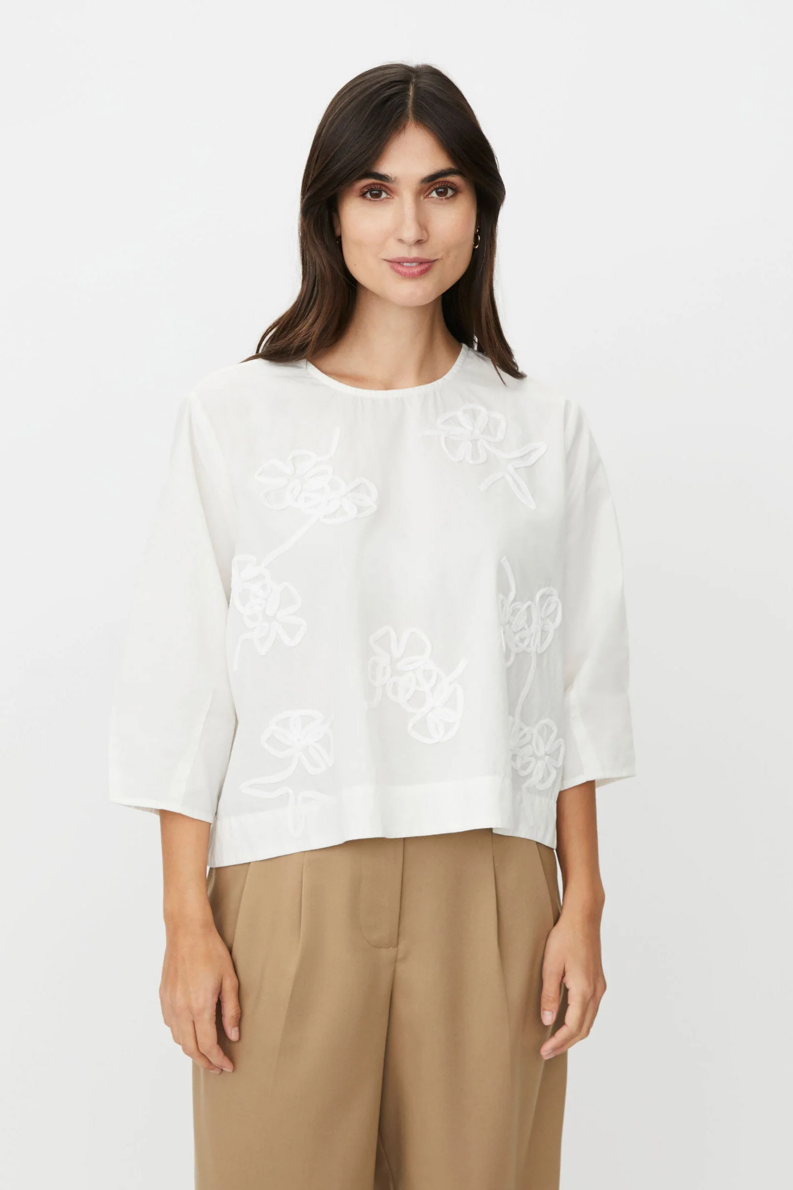 Drenithra Embroidered Floral Blouse - Jet Stream - Image 6