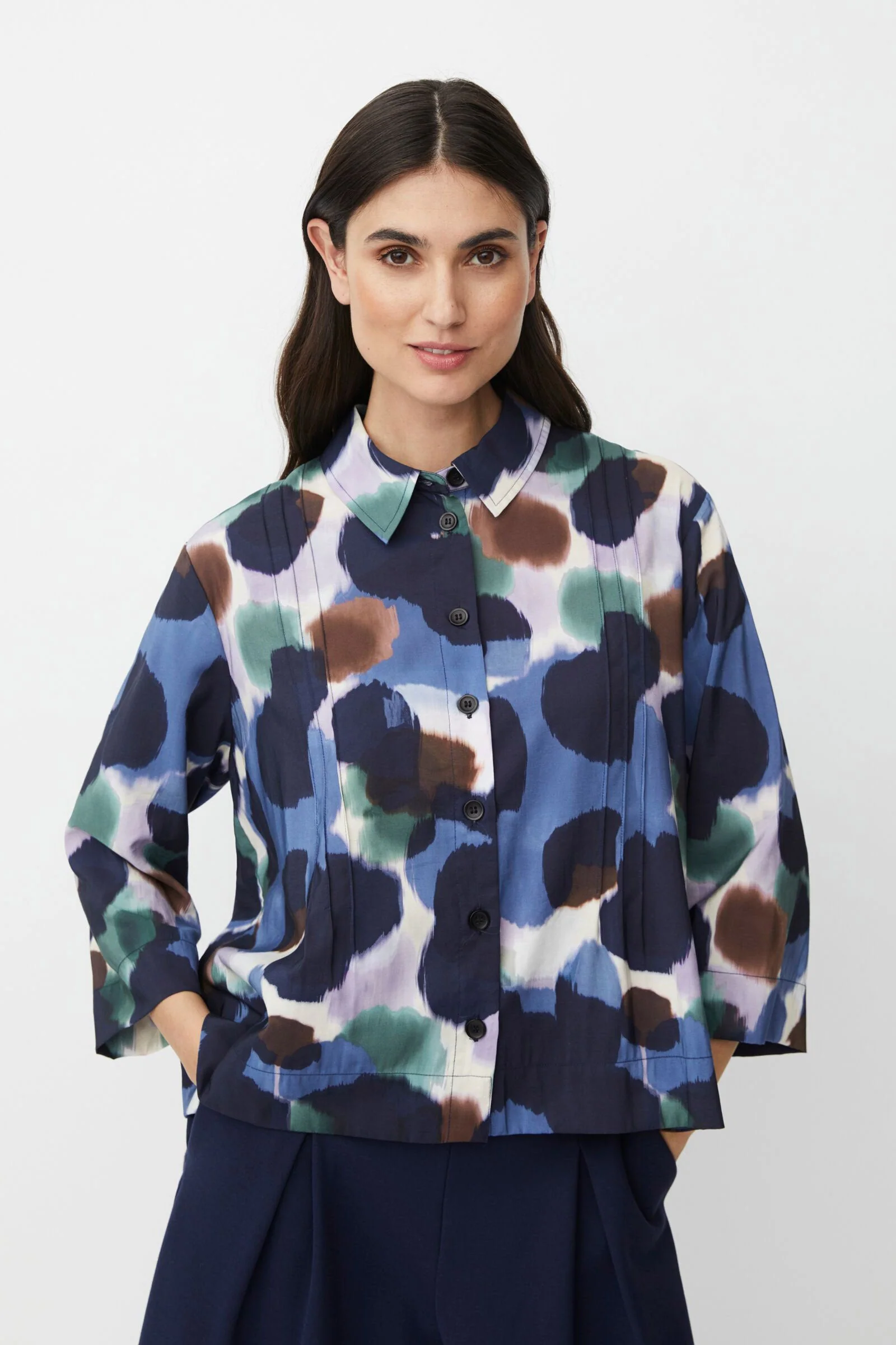 Ibilisan Printed Shirt - Navy Blazer - Image 2