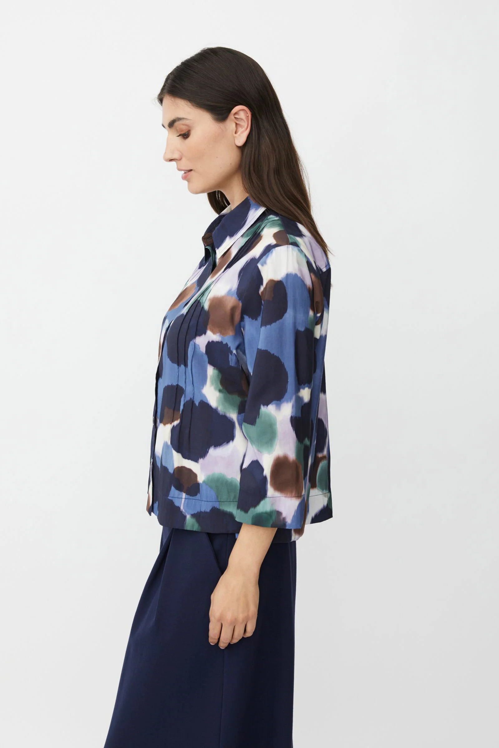 Ibilisan Printed Shirt - Navy Blazer - Image 3