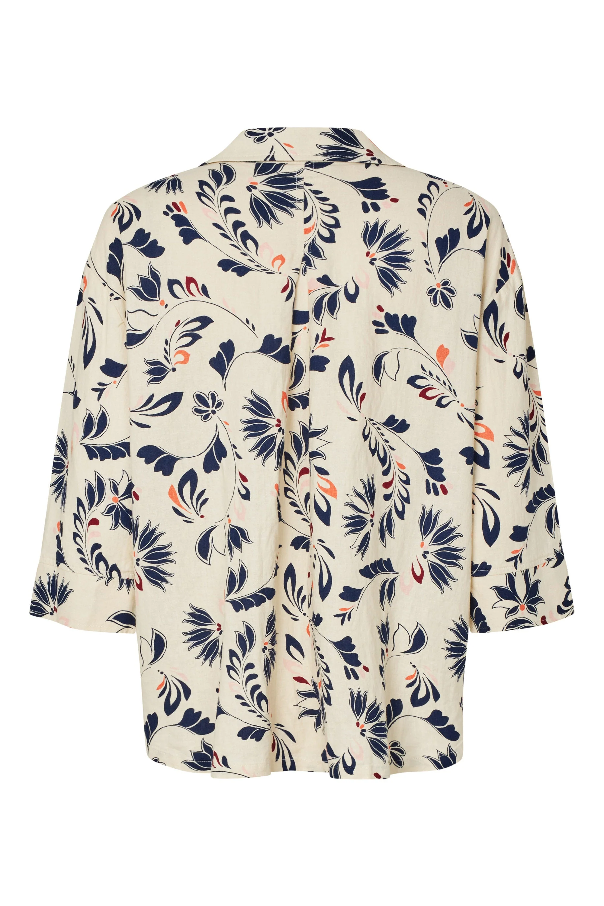 Indorias Floral Linen Blend Shirt - Medieval Blue - Image 2