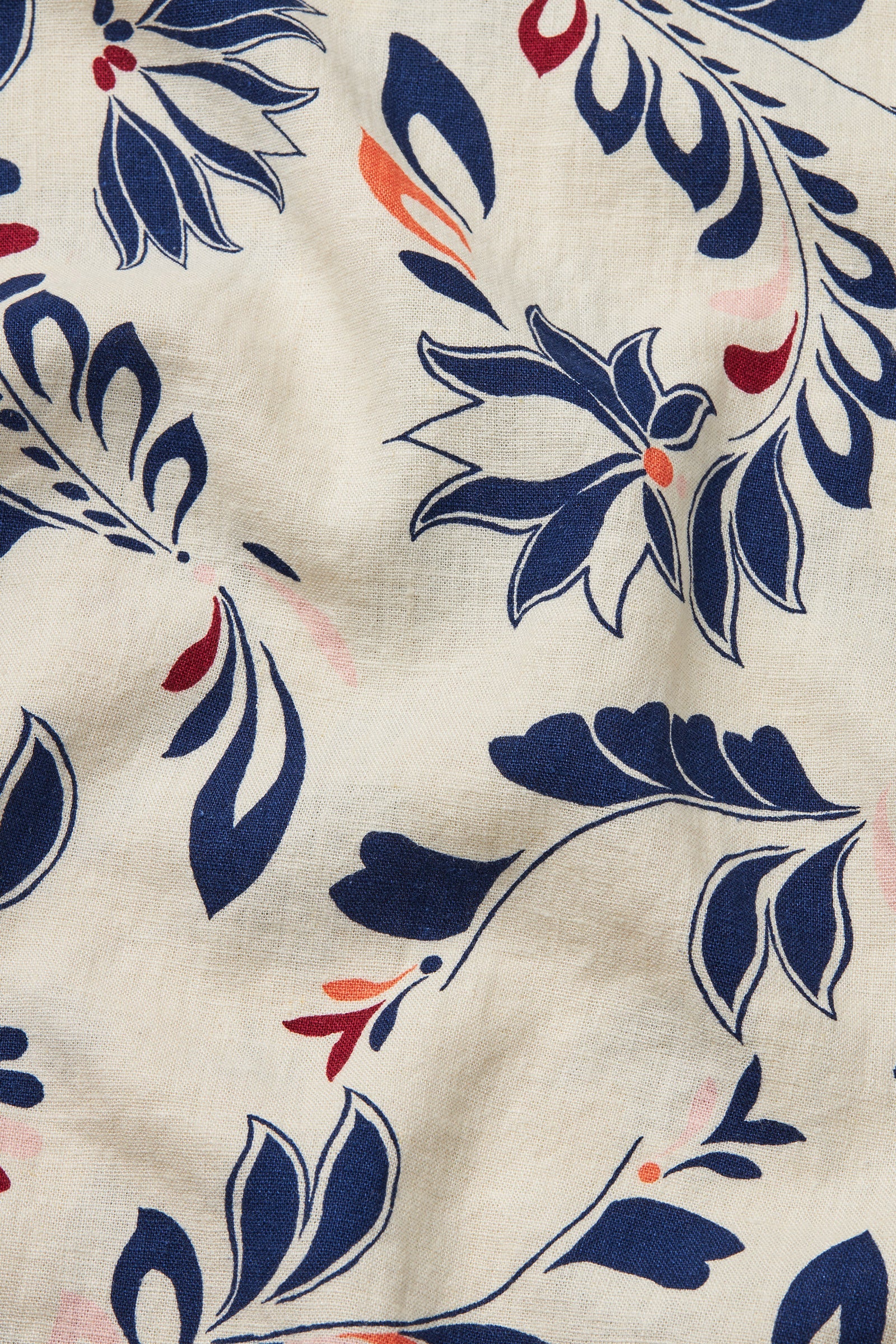 Indorias Floral Linen Blend Shirt - Medieval Blue - Image 3