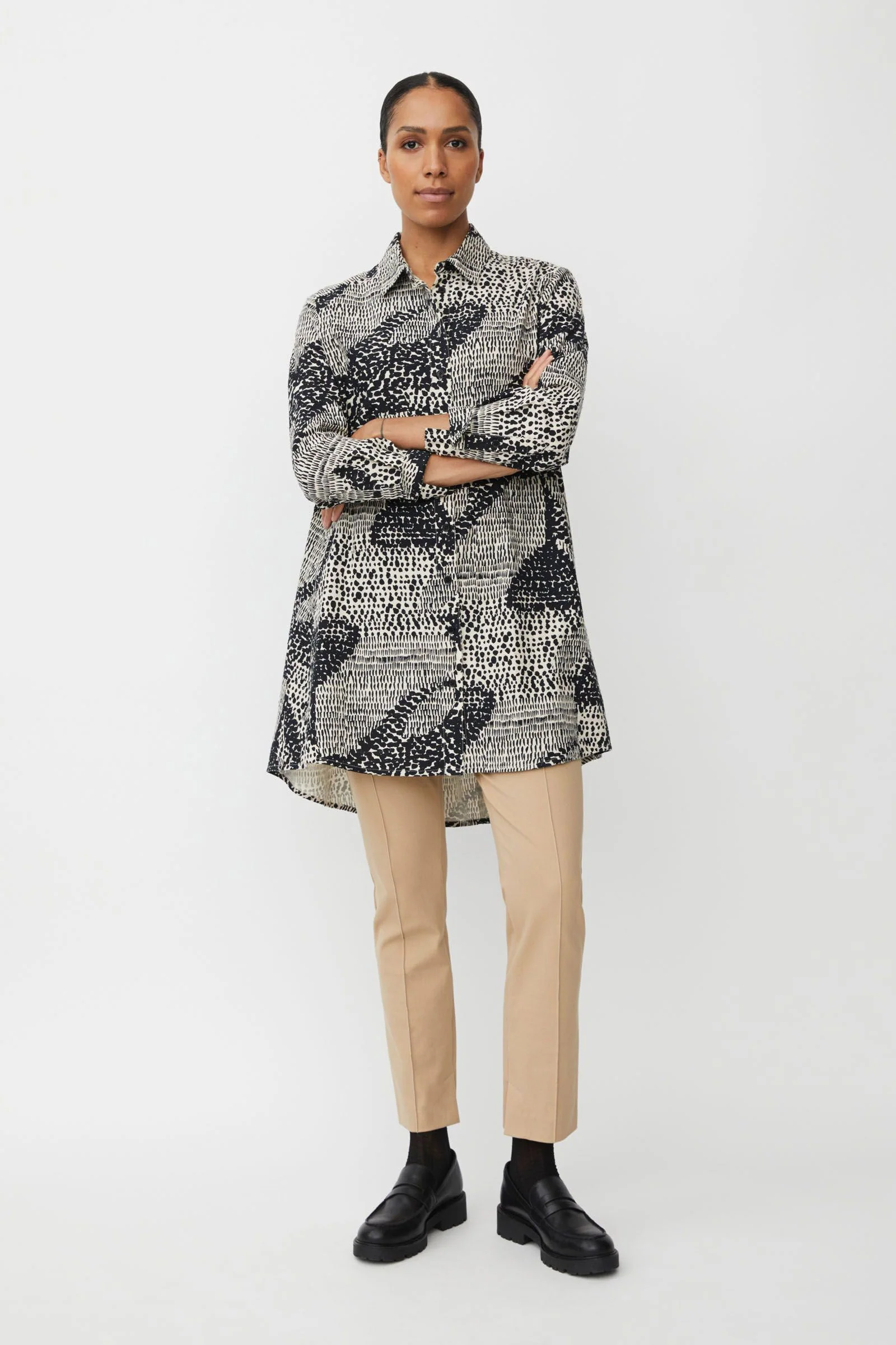 Ingebeth Printed Cotton Shirt - Black - Image 2