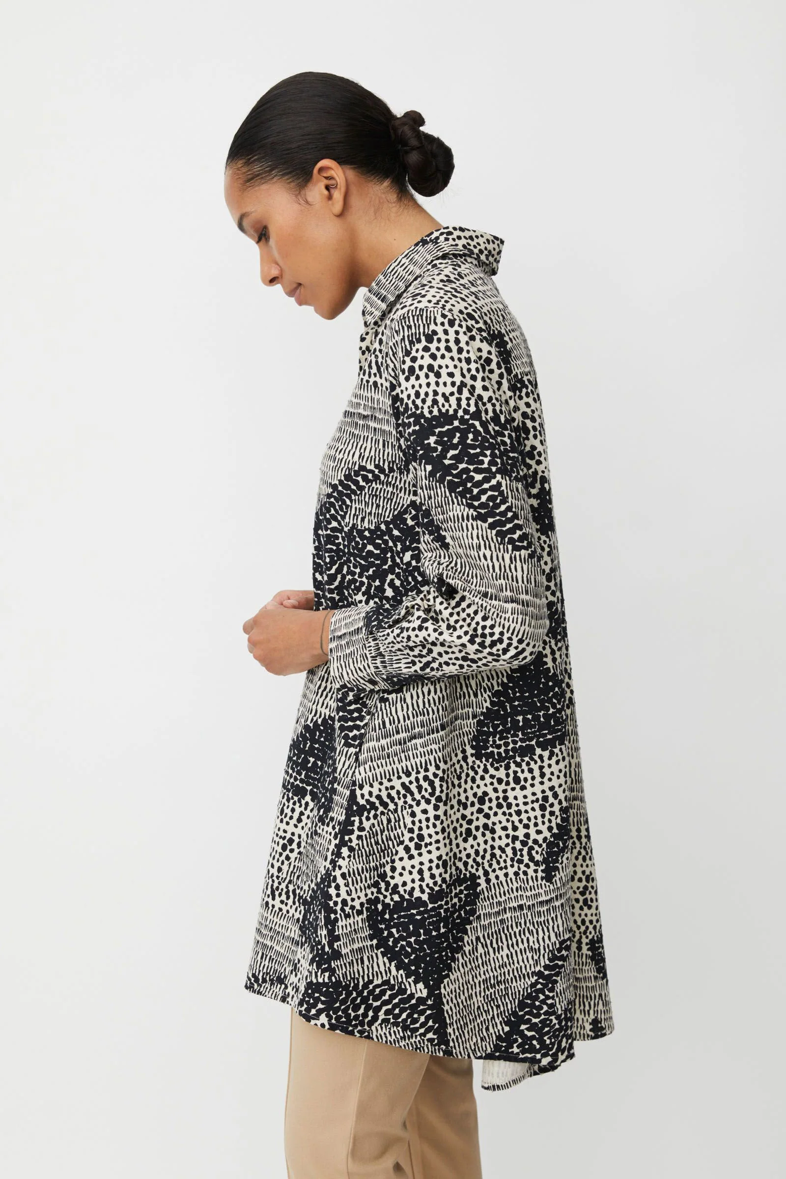 Ingebeth Printed Cotton Shirt - Black - Image 3