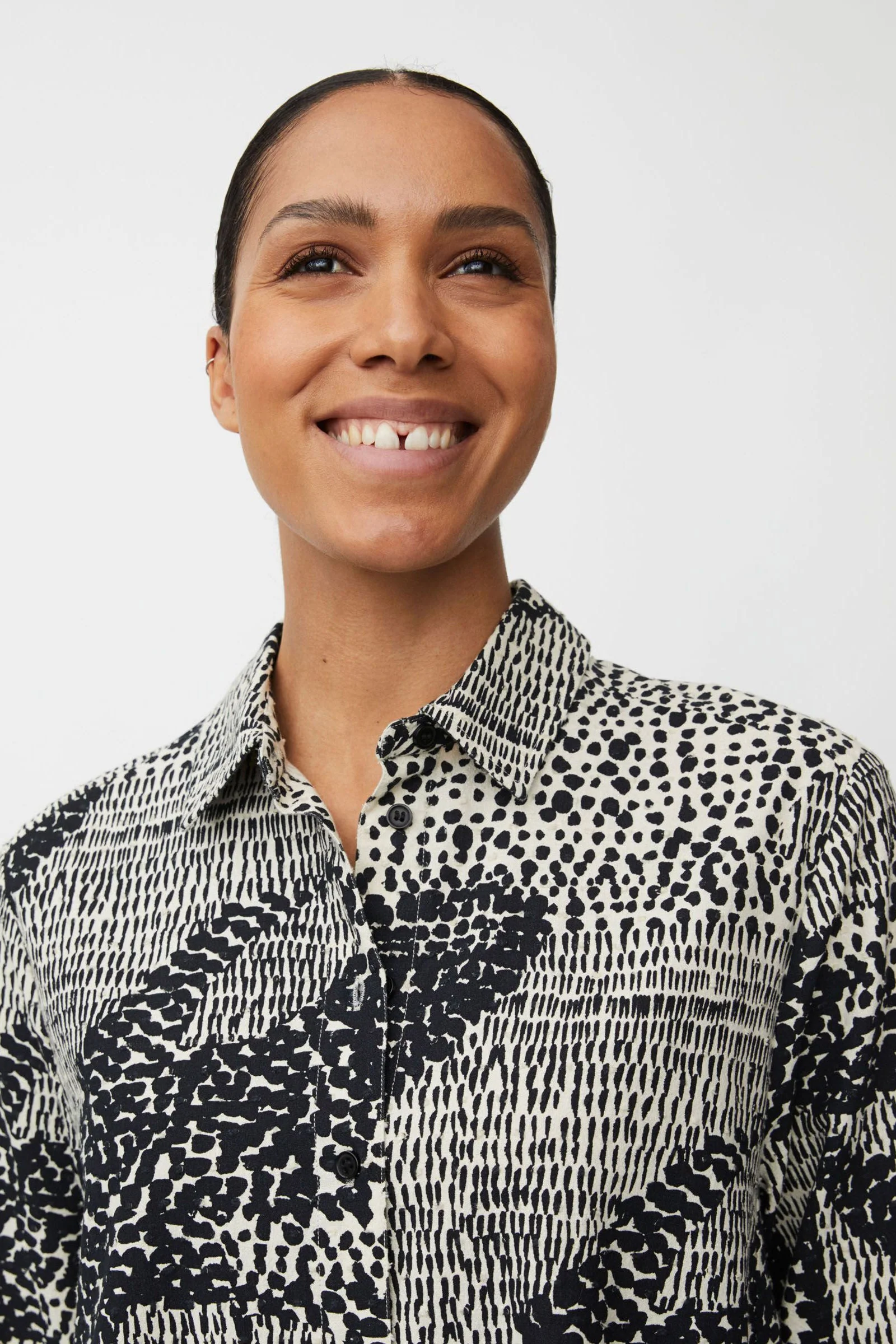 Ingebeth Printed Cotton Shirt - Black - Image 4