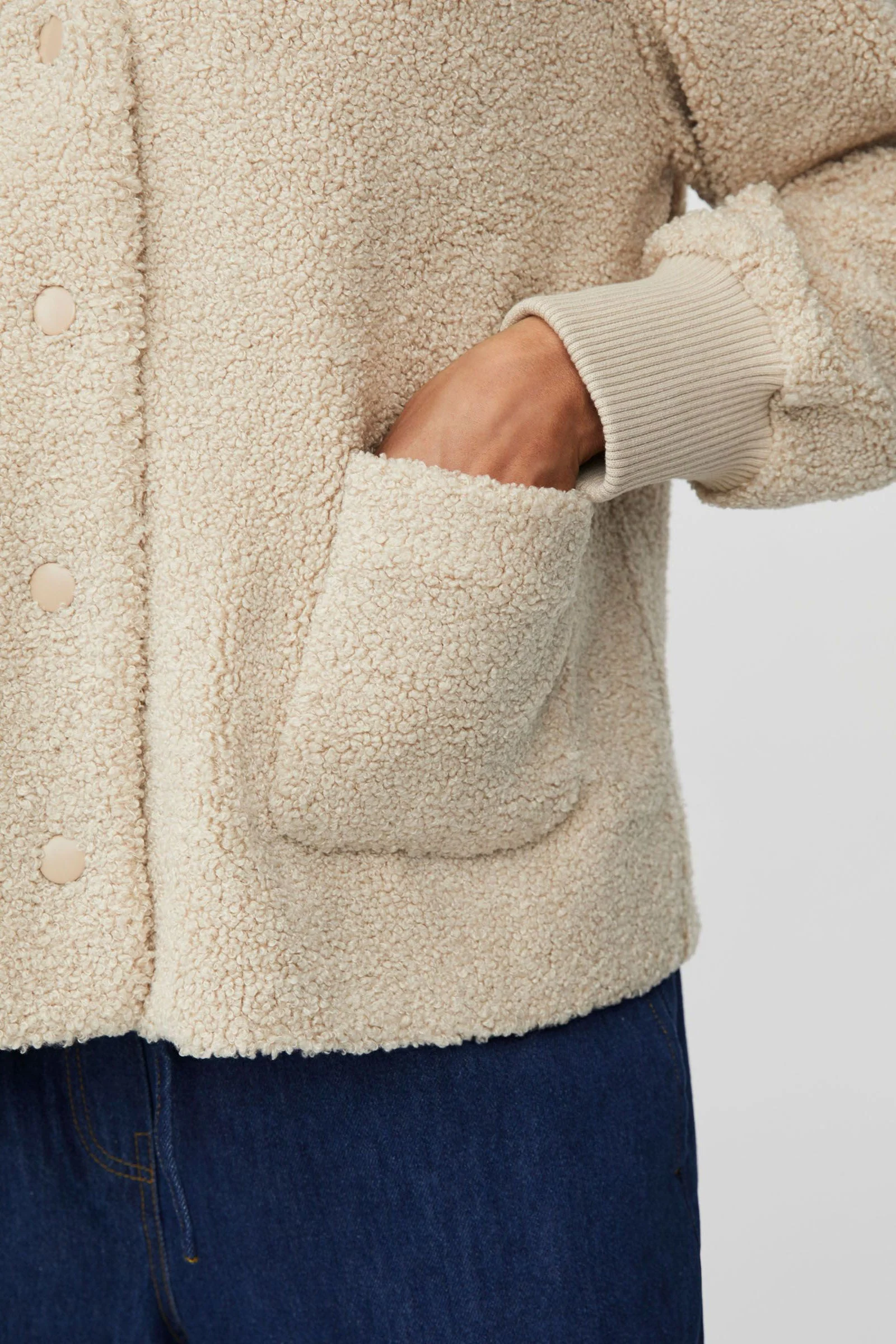 Junte Teddy Fleece Jacket - Fog - Image 6
