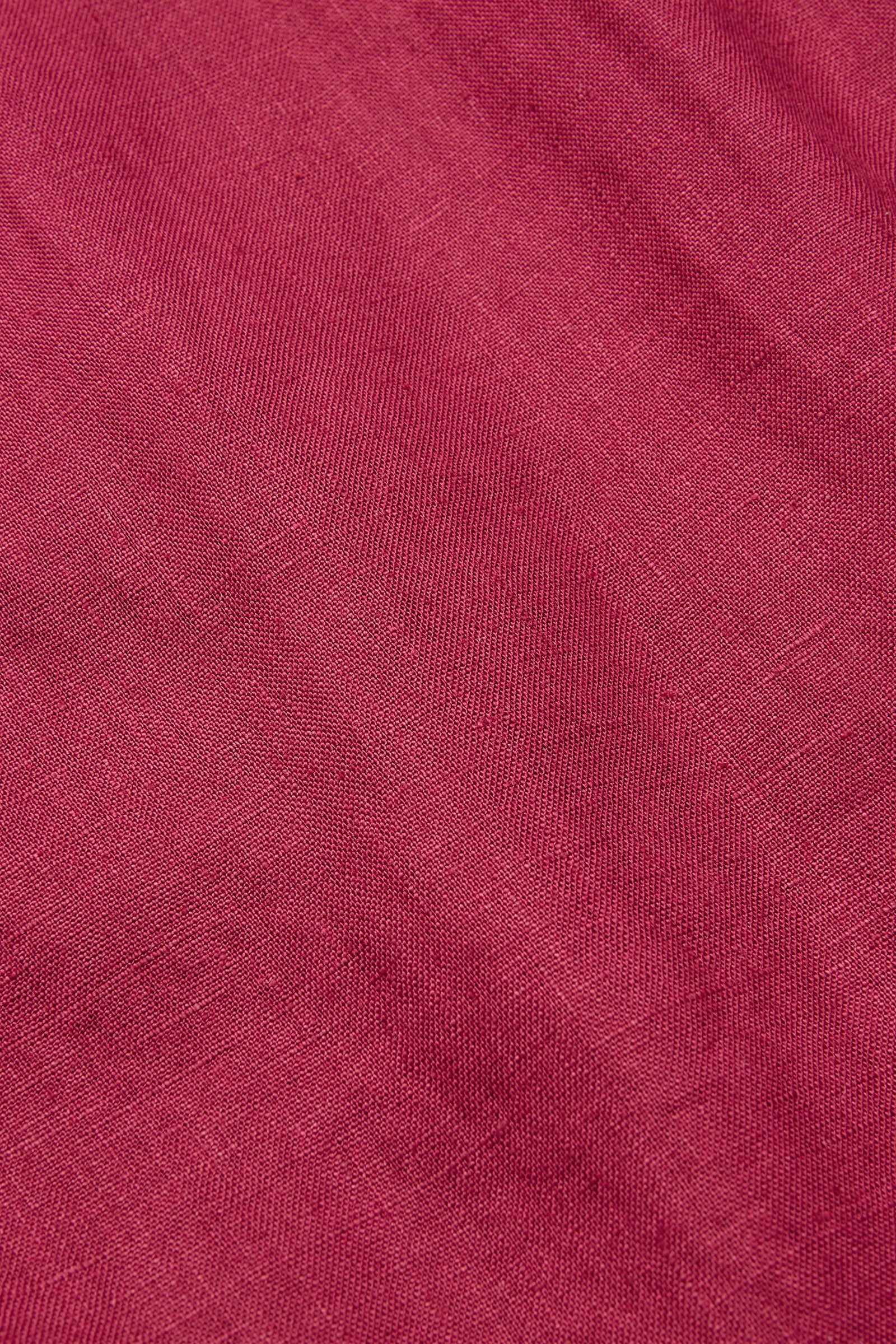Nalirae Tie Waist Linen Dress - Beet Red - Image 3