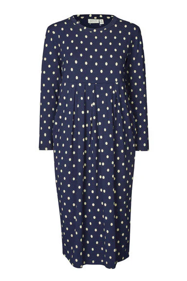Namo Polka-Dot Jersey Dress - Navy Blazer