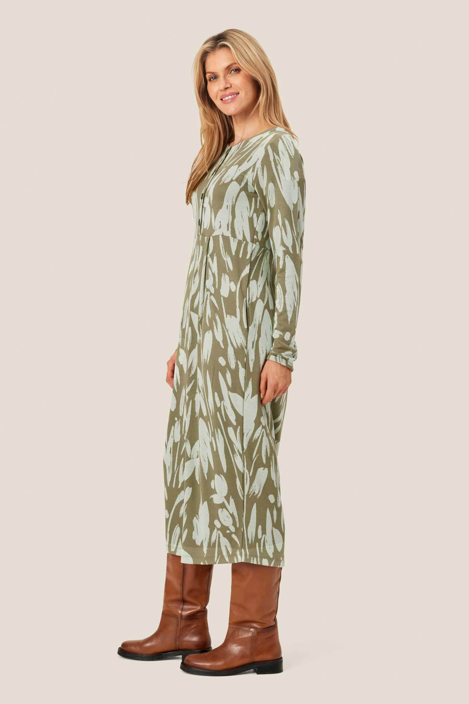 Nilana Printed Jersey Midi Dress - Frosty Green - Image 2