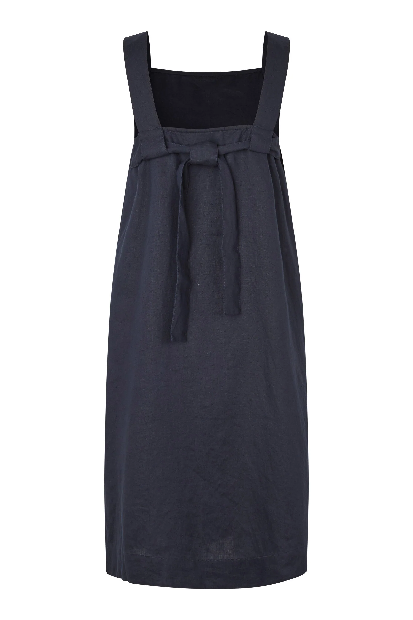 Noriane Linen Sleeveless Dress - Navy - Image 2