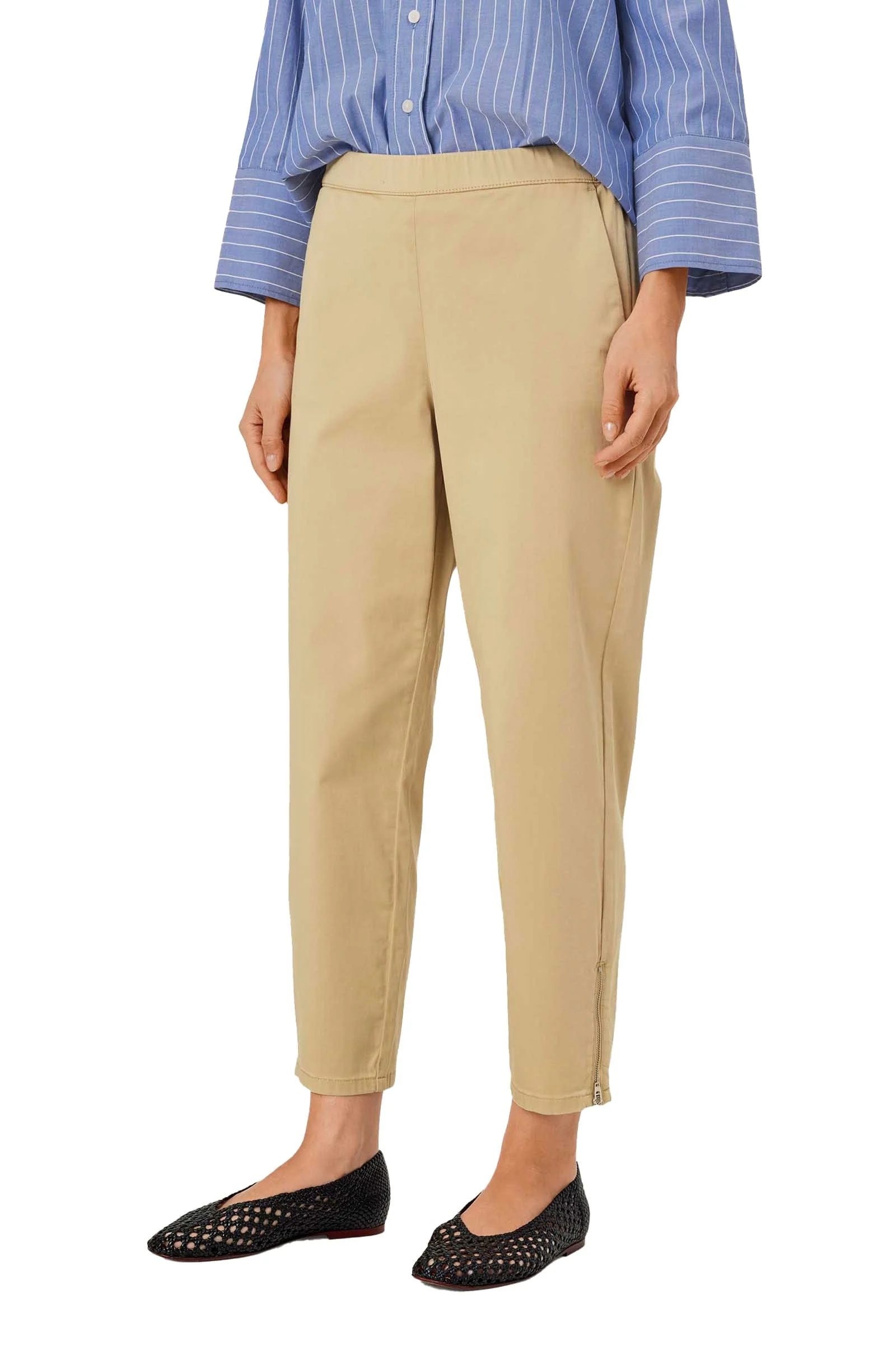 Padme Cotton Stretch Trousers - Safari