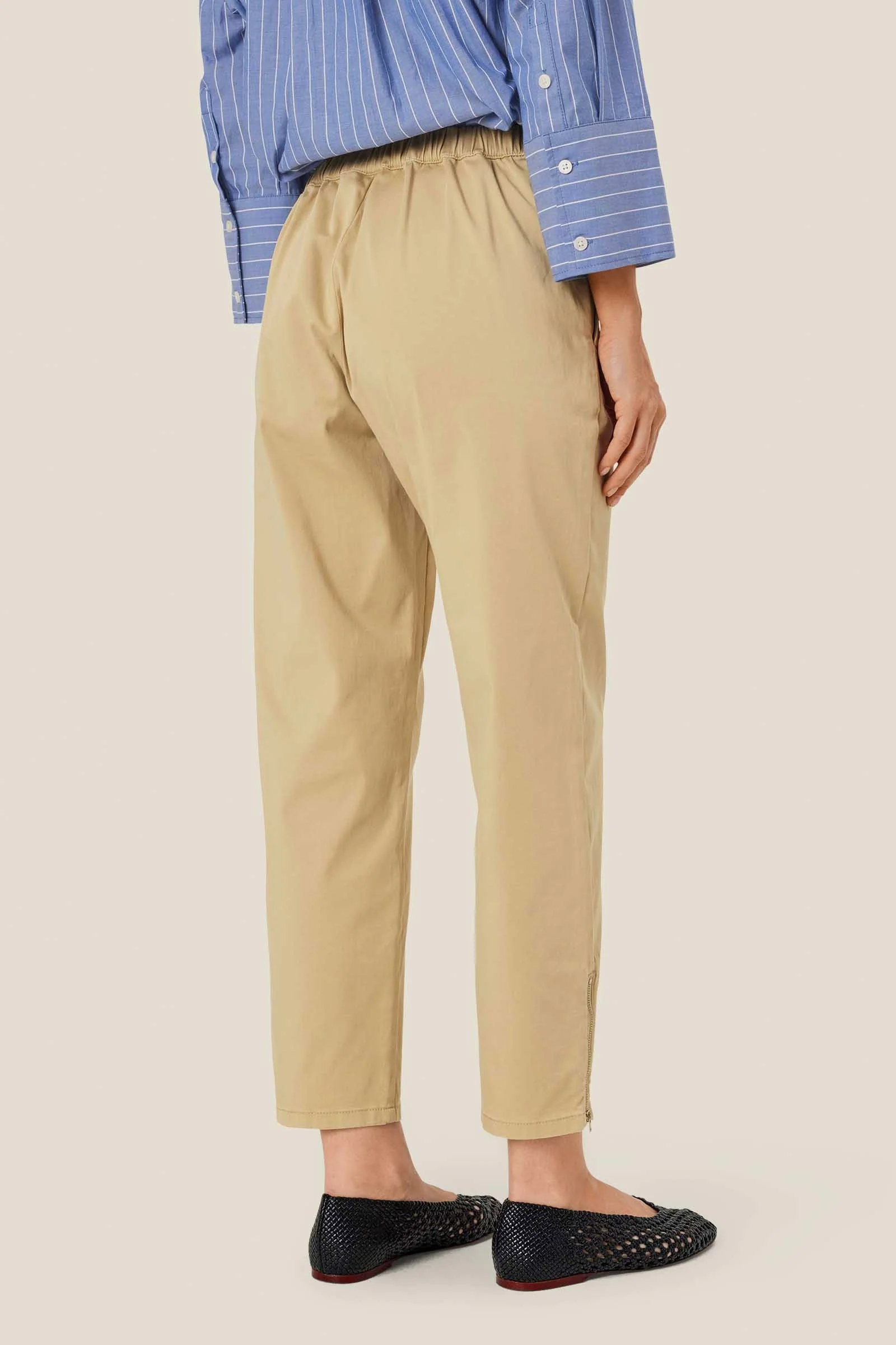 Padme Cotton Stretch Trousers - Safari - Image 2
