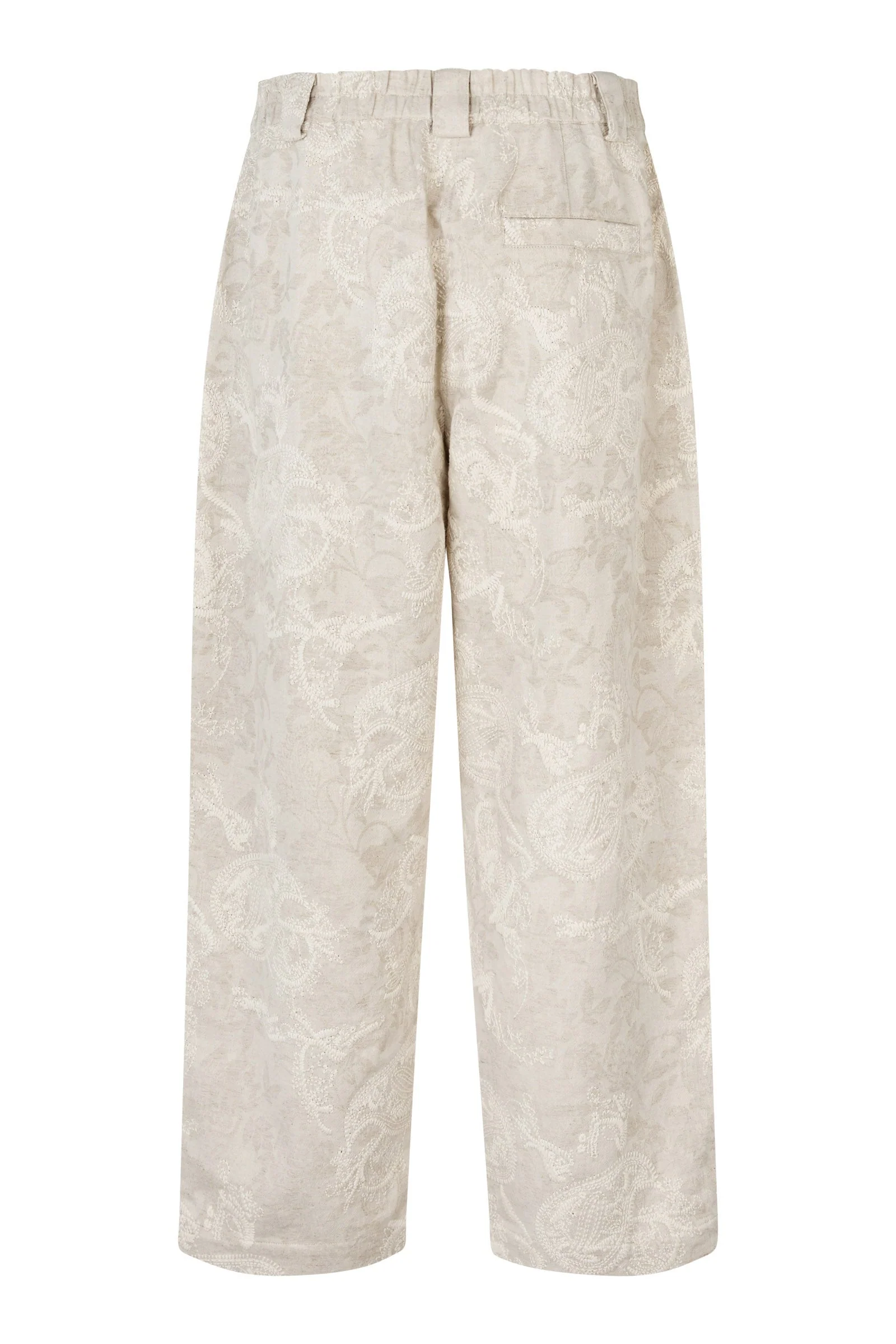 Paelith Embroidered Straight Leg Trousers - Natural - Image 2