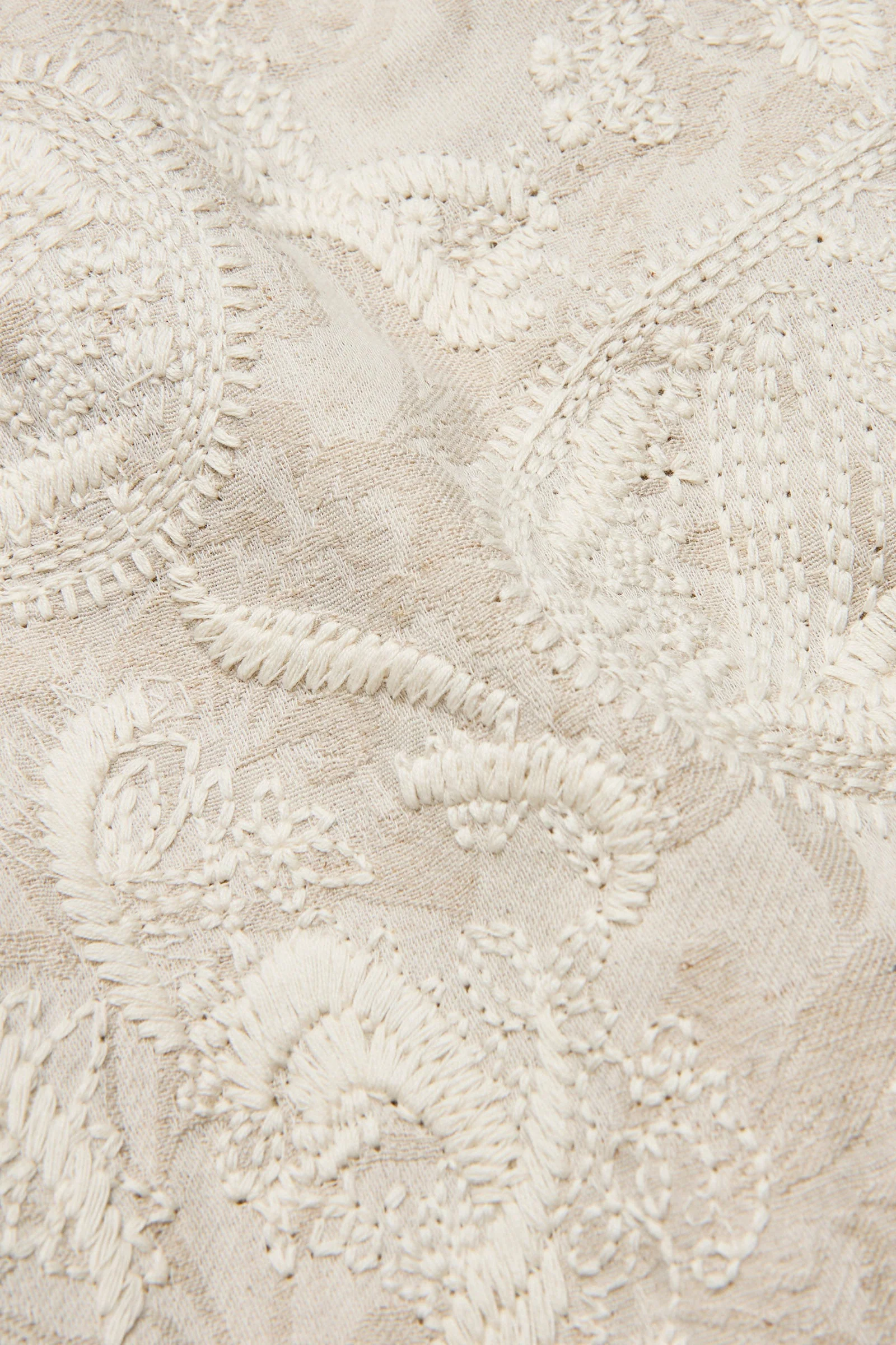 Paelith Embroidered Straight Leg Trousers - Natural - Image 3
