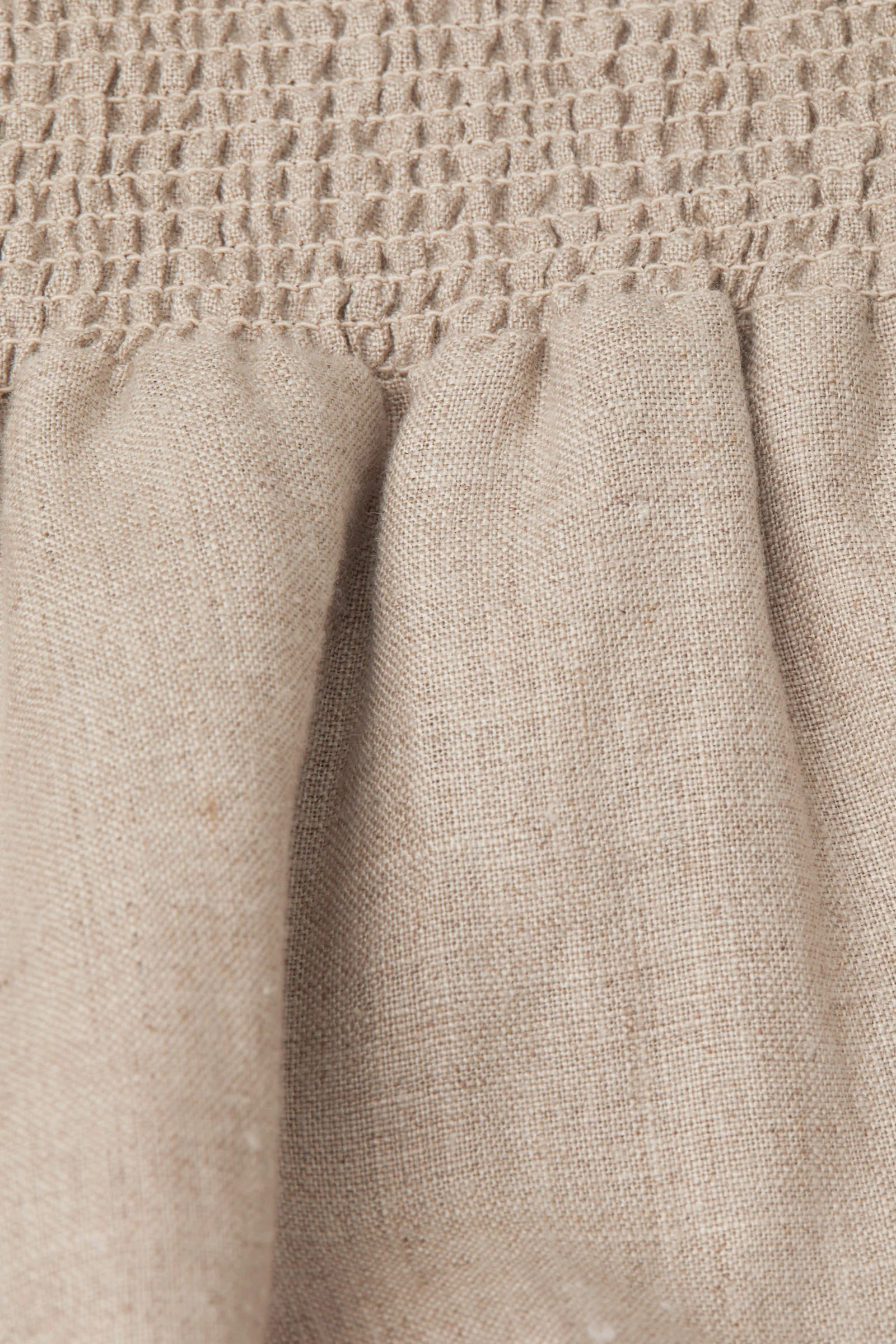 Penna Linen Elastic Waist Cropped Trousers - Natural - Image 5