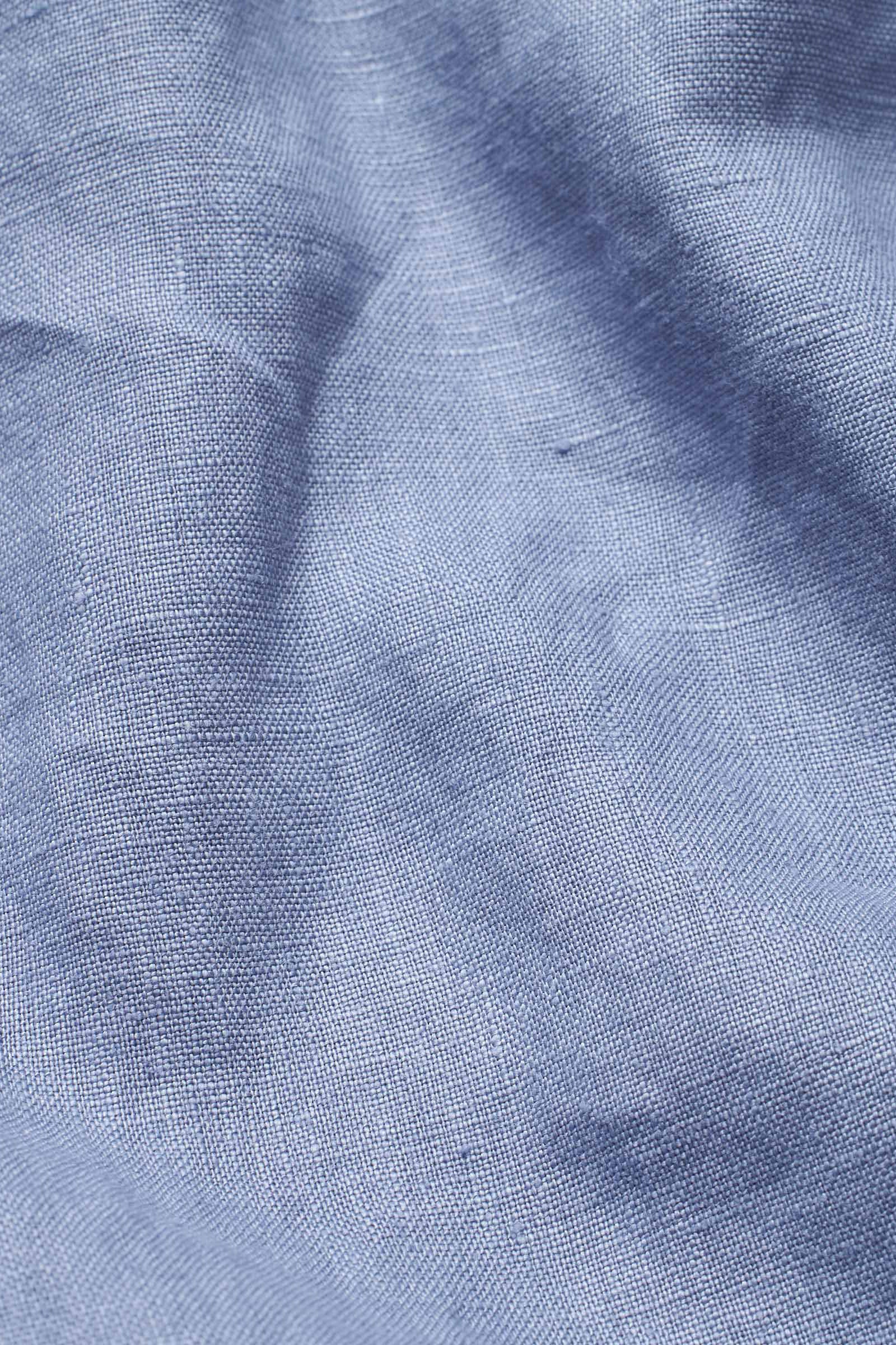 Penna Linen Elastic Waist Cropped Trousers - Stonewash - Image 4