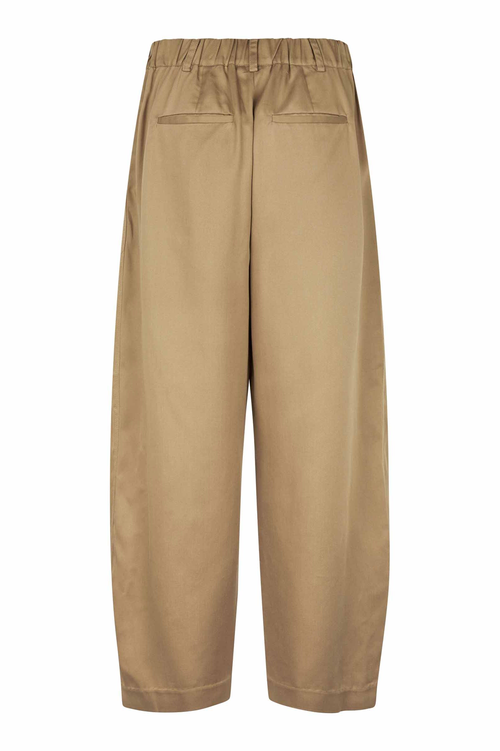 Punna Pleated Ankle Grazer Trousers - Petrified Oak - Image 7