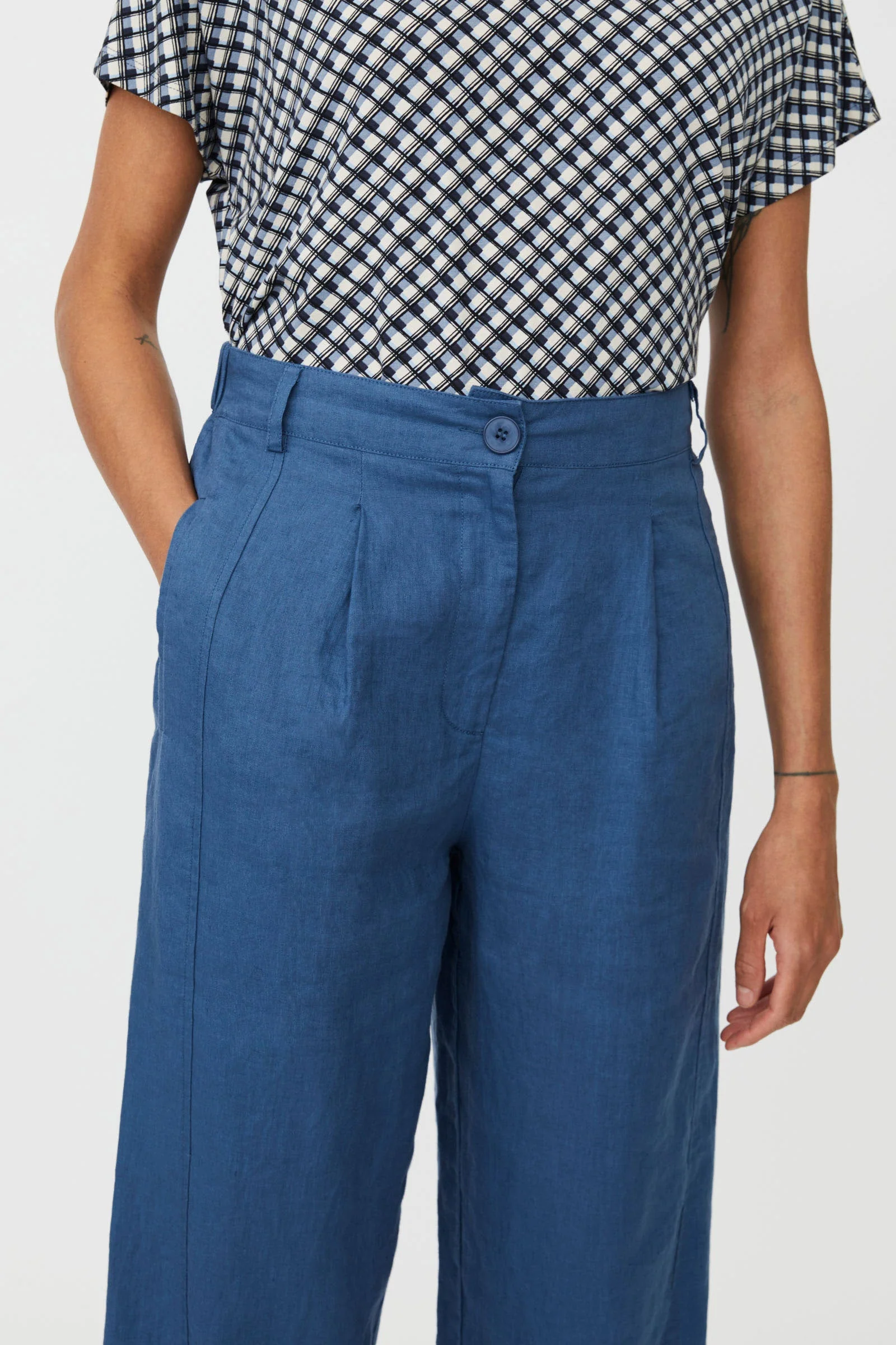 Punna Straight Leg Trousers - Ensign Blue - Image 4