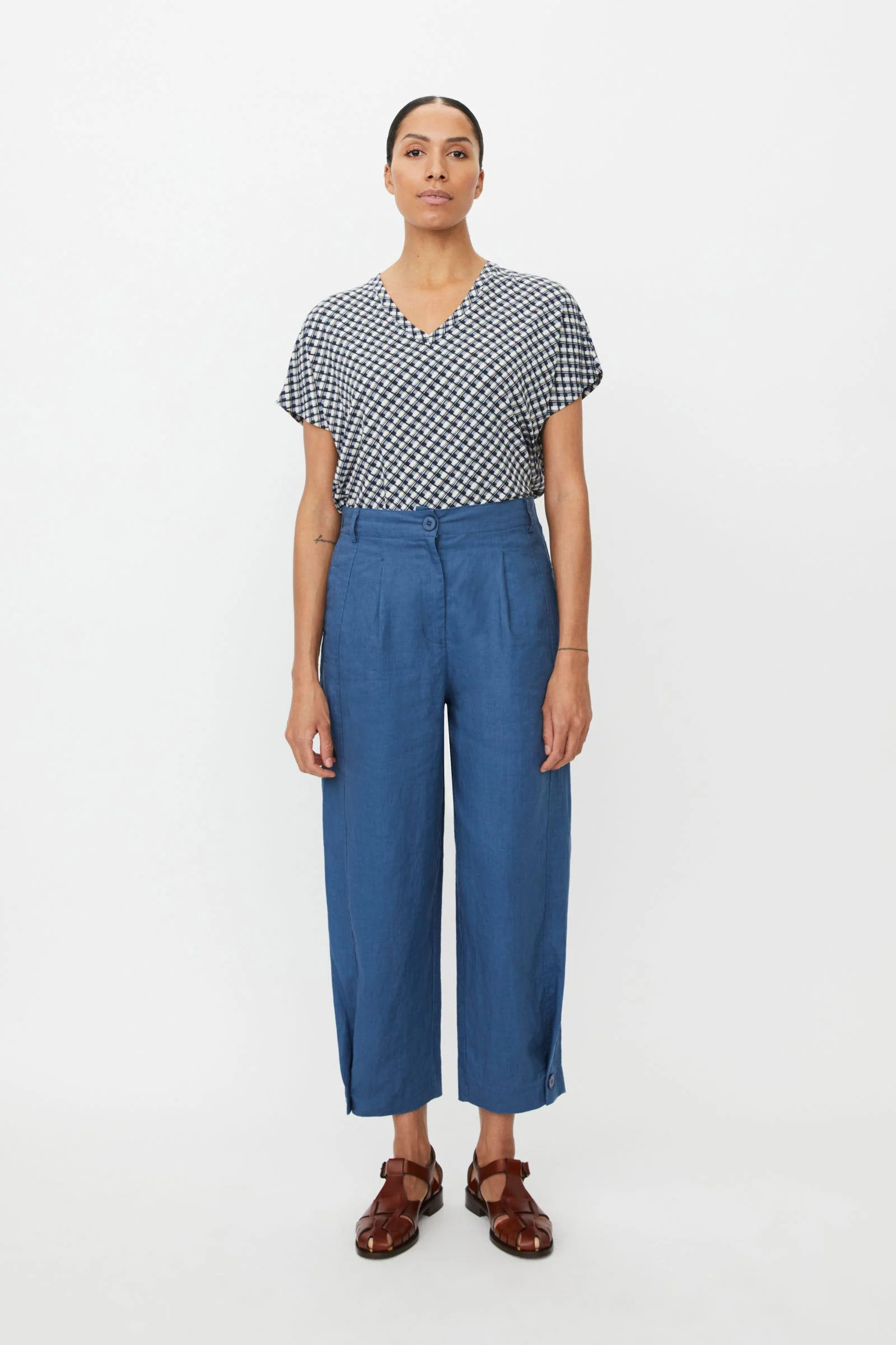 Punna Straight Leg Trousers - Ensign Blue - Image 6