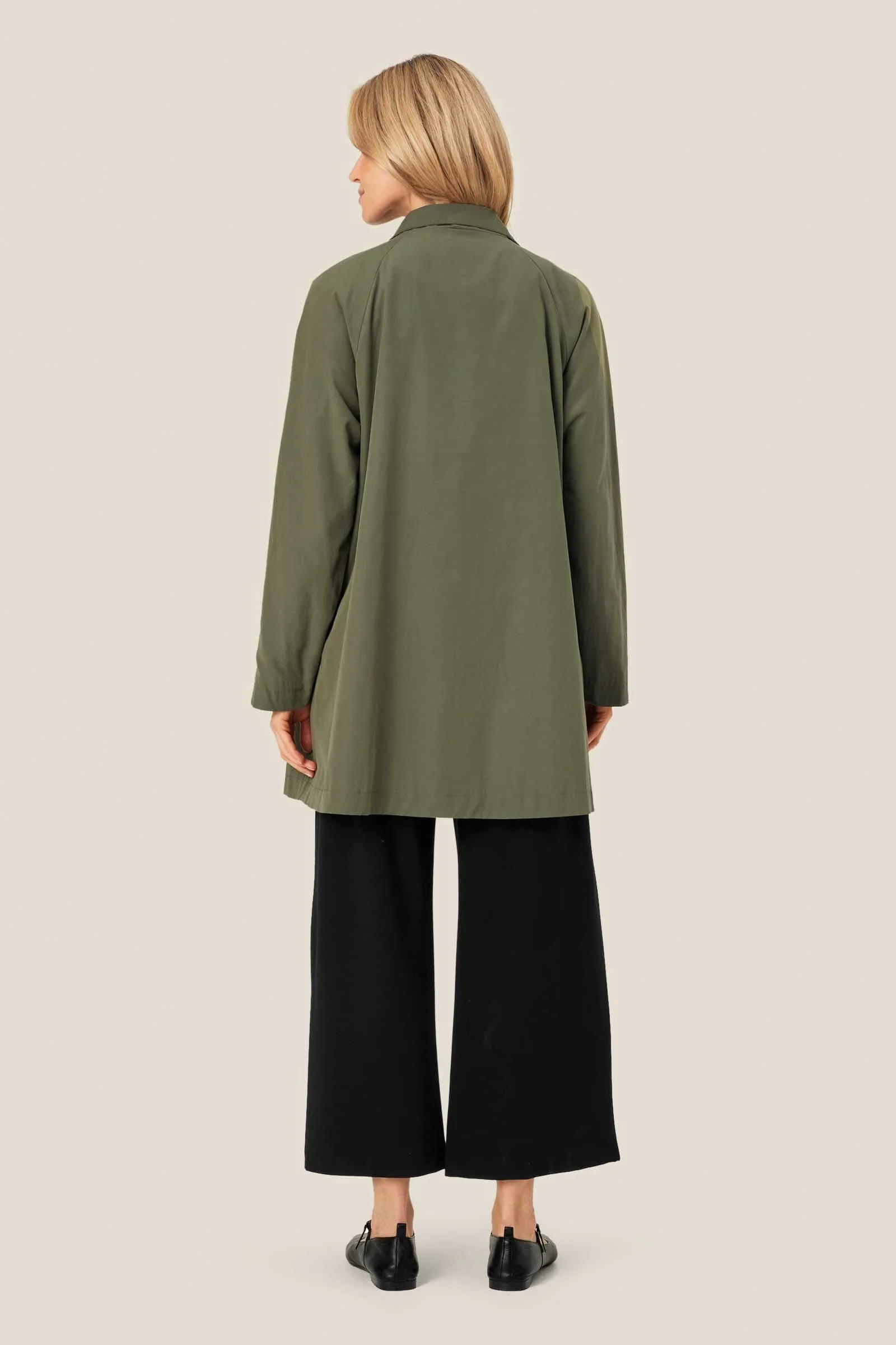 Teresa Cotton Blend Coat - Dark Lichen Green - Image 3