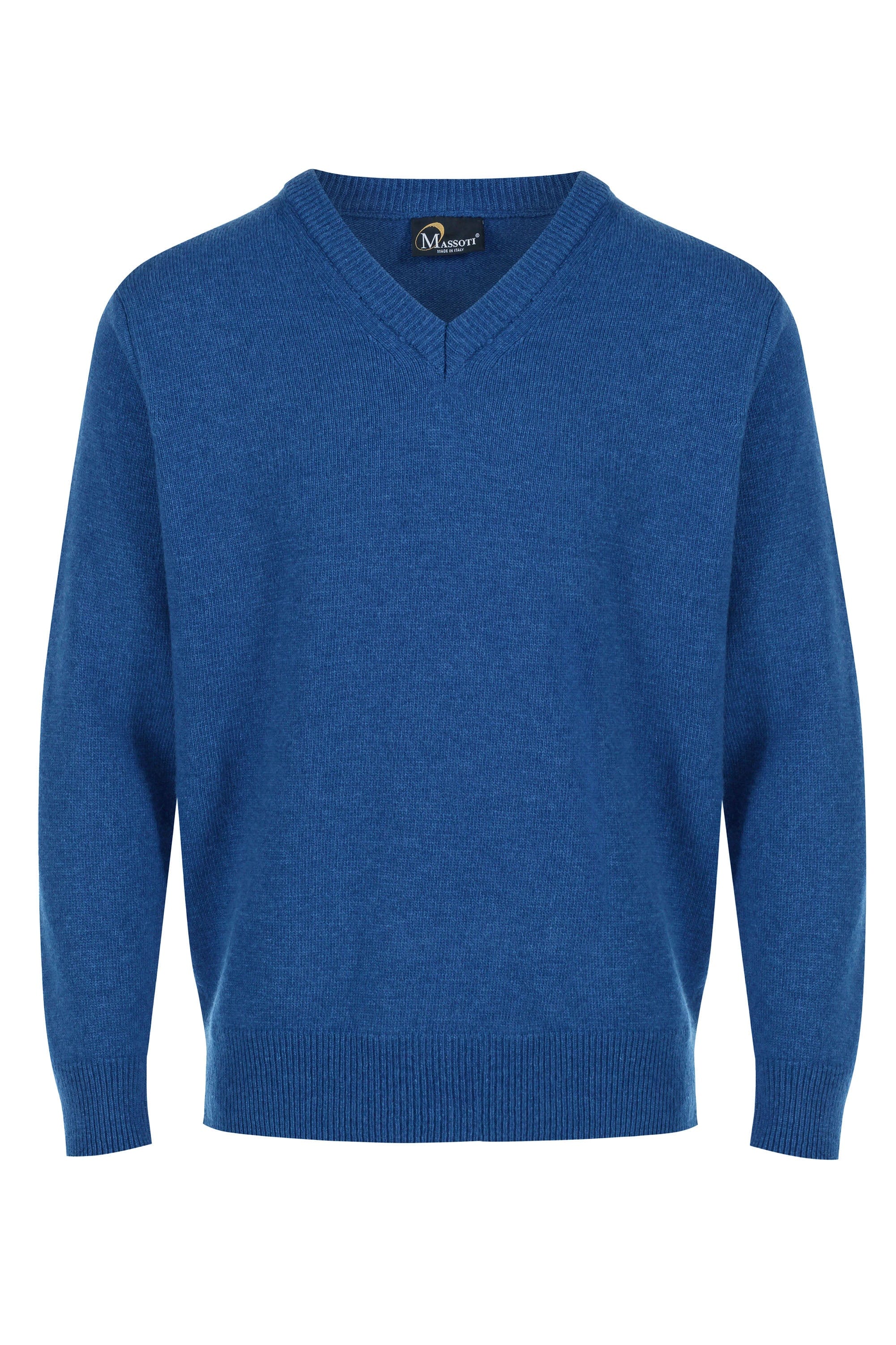 Lambswool V Neck Jumper - Royal