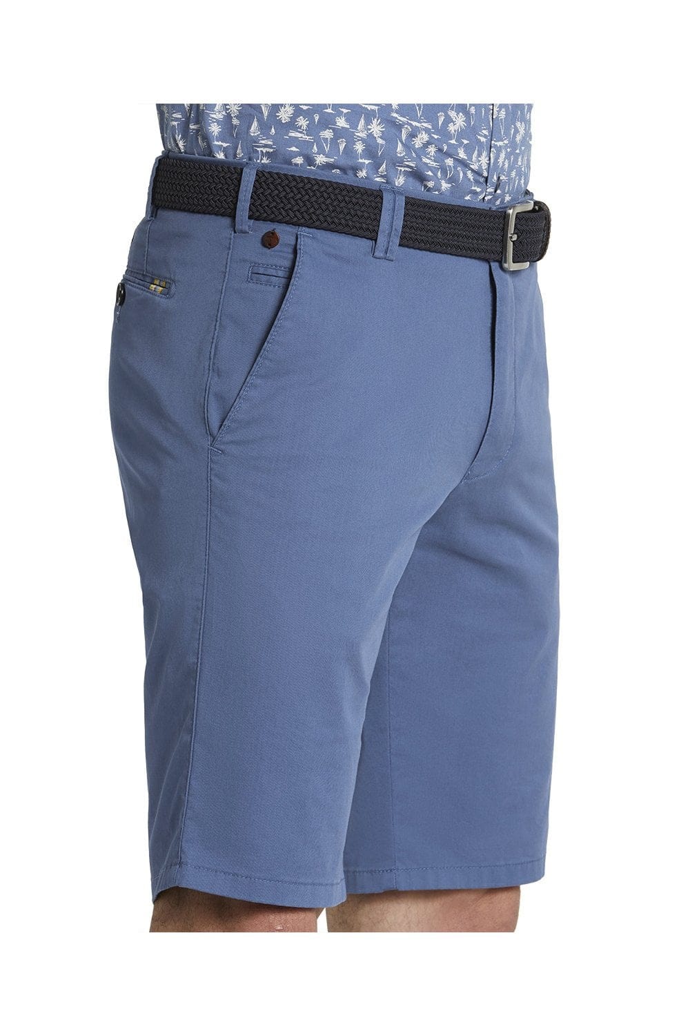 B-Palma Cotton Stretch Chino Shorts - Blue - Image 3