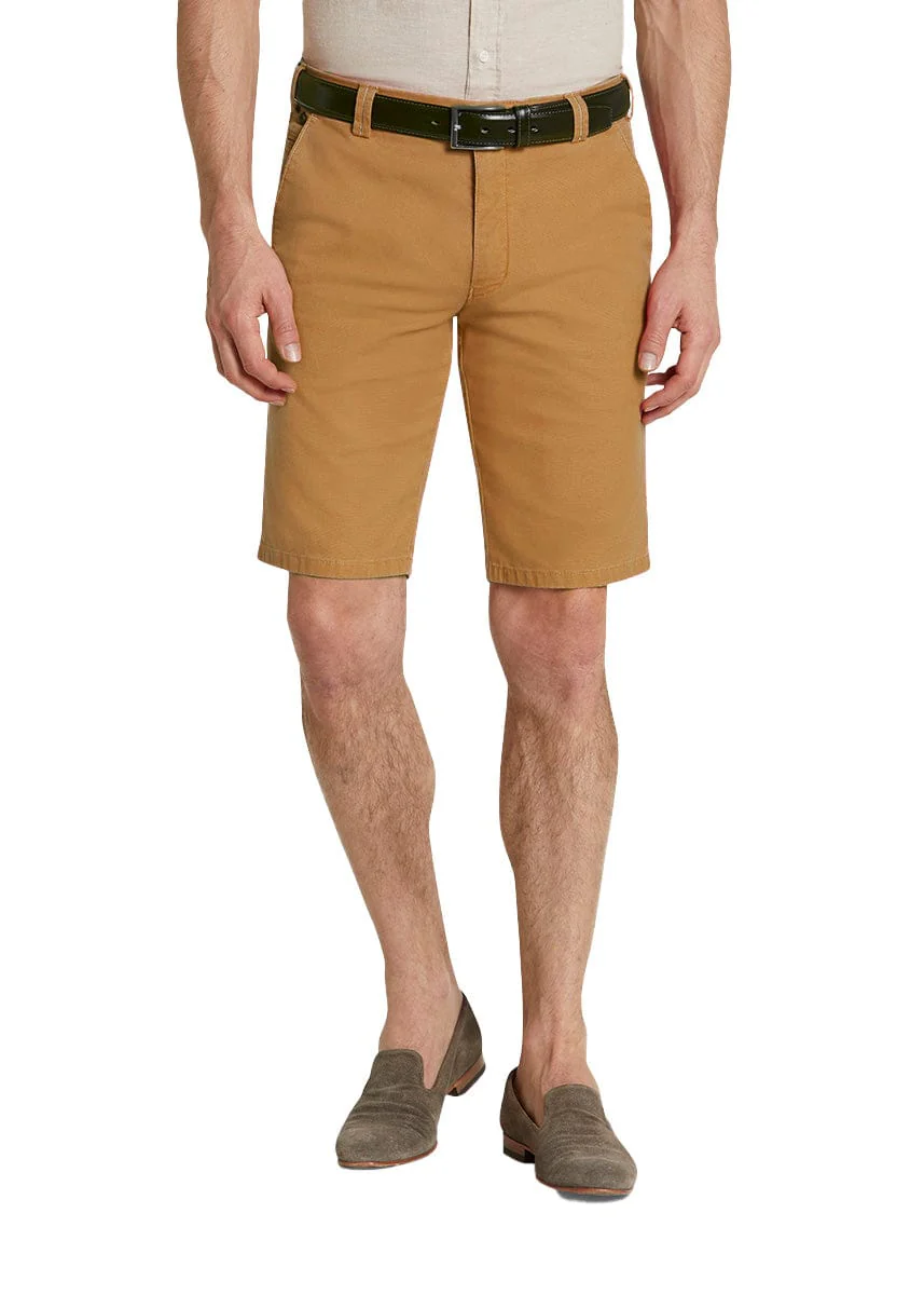 B-Palma Cotton Stretch Chino Shorts - Camel