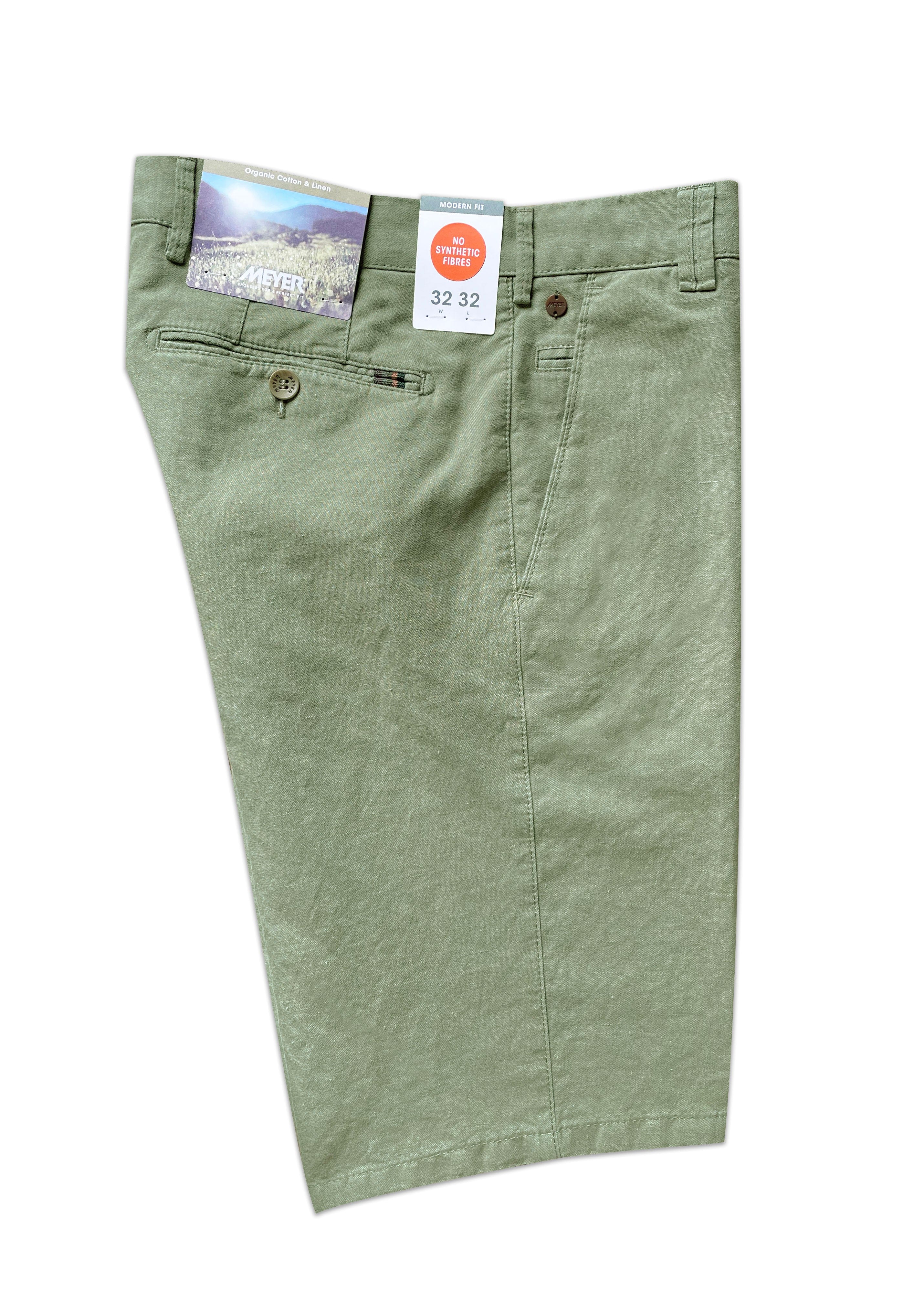 B-Palma Cotton/Linen Blend Shorts - Olive