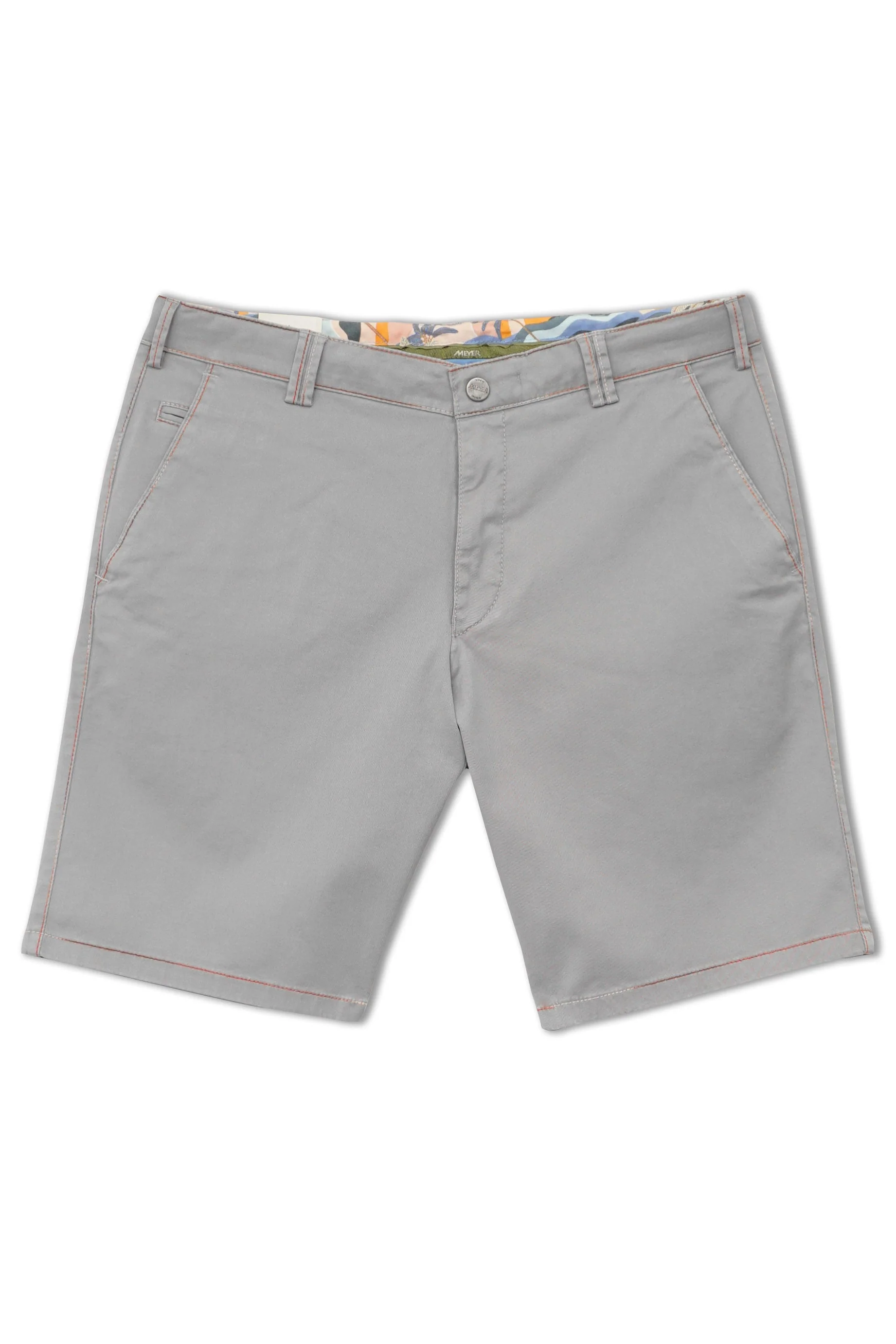B-Palma Rainbow Stitch Cotton Stretch Shorts - Grey