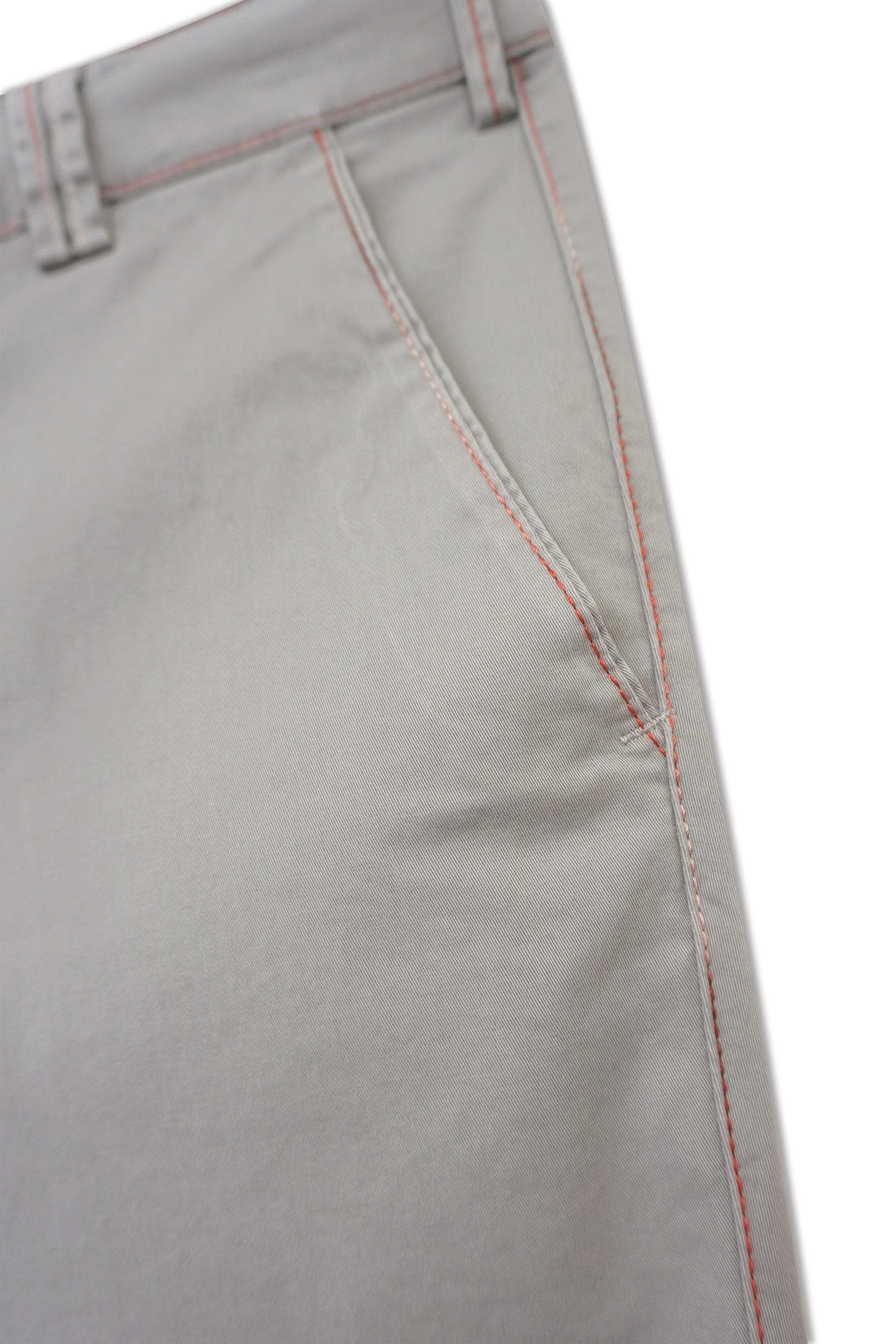 B-Palma Rainbow Stitch Cotton Stretch Shorts - Grey - Image 2