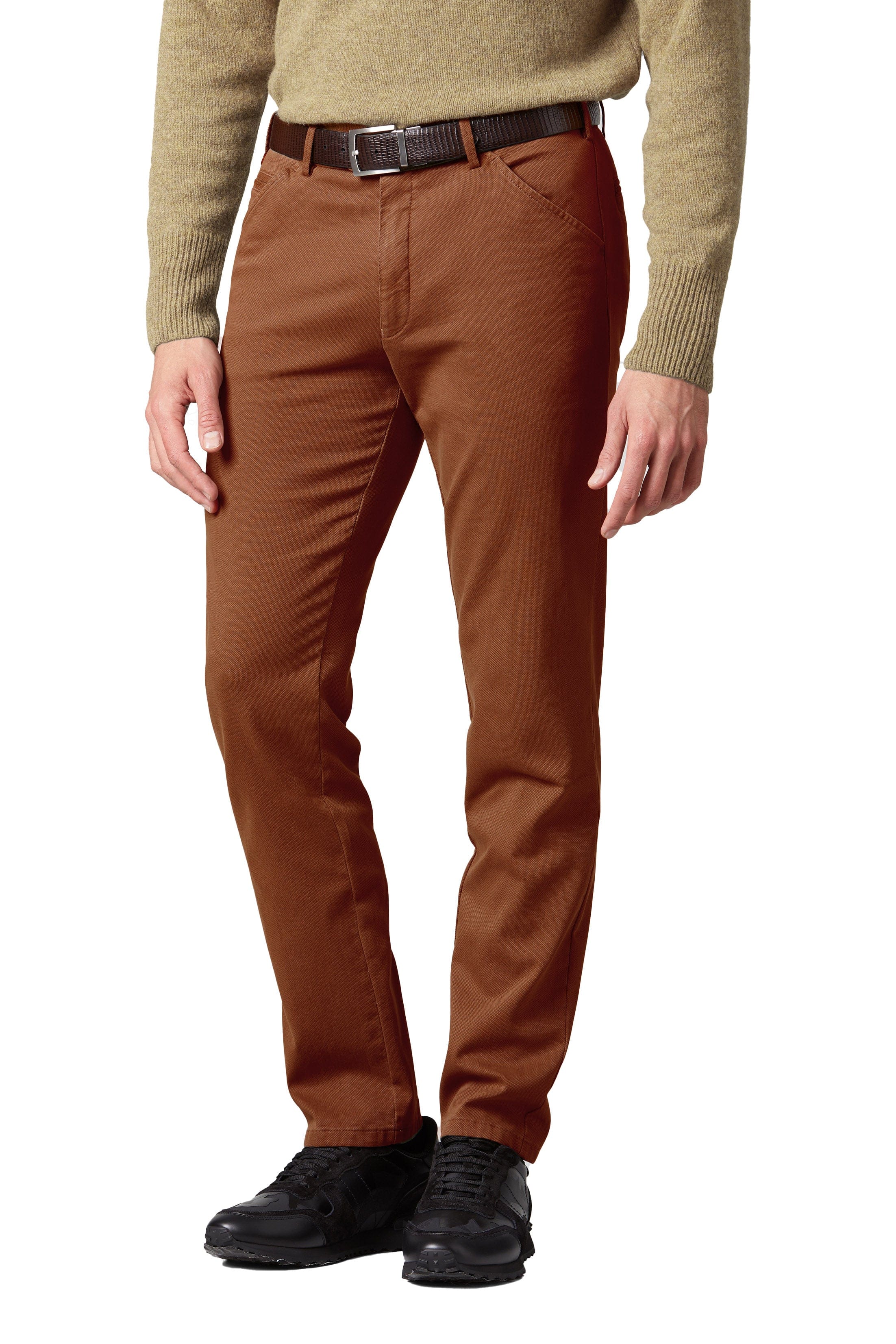 Chicago Canvas Look Stretch Chinos - Burnt Orange