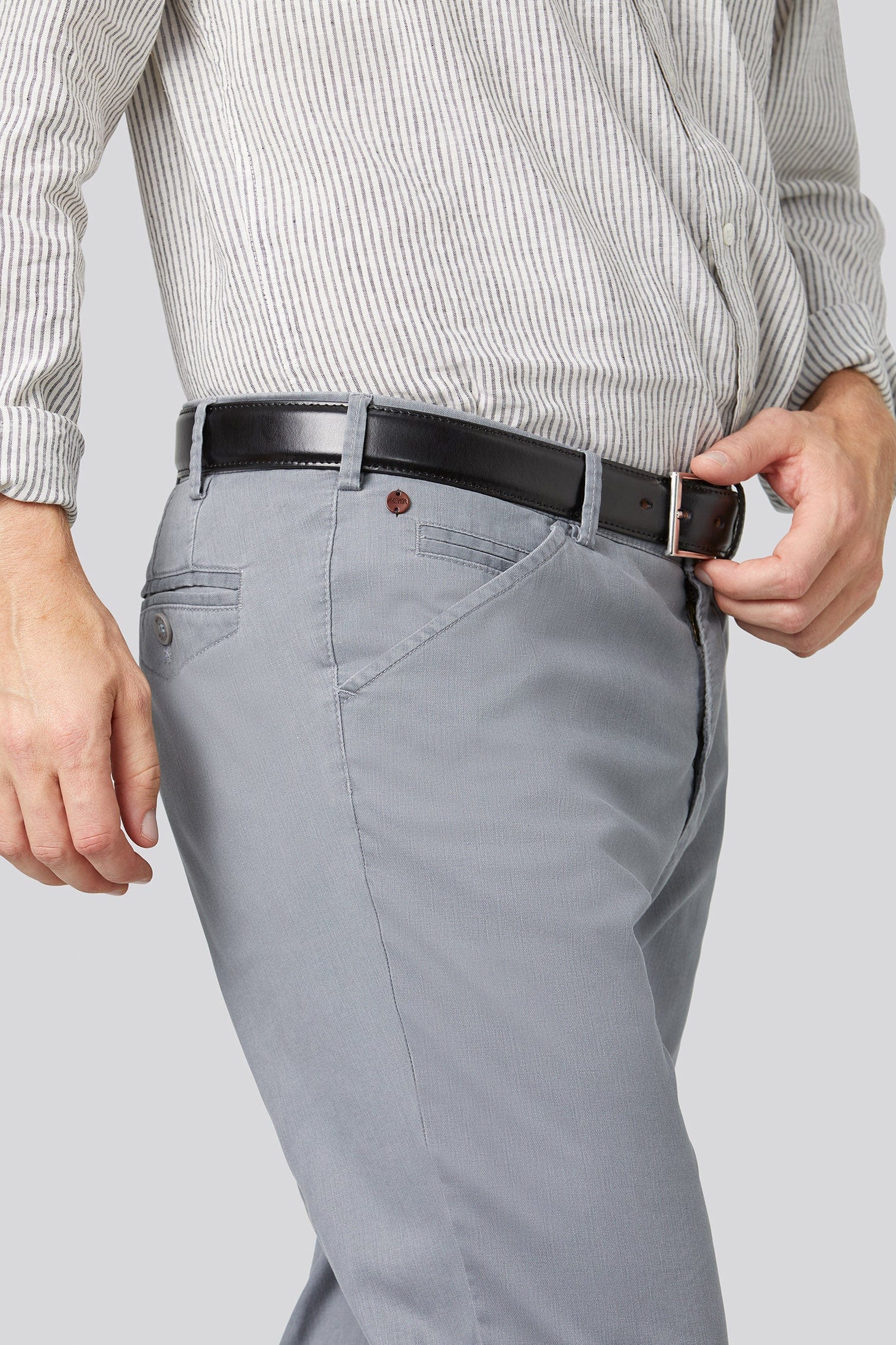 Chicago Cotton Stretch Chinos - Light Grey - Image 3