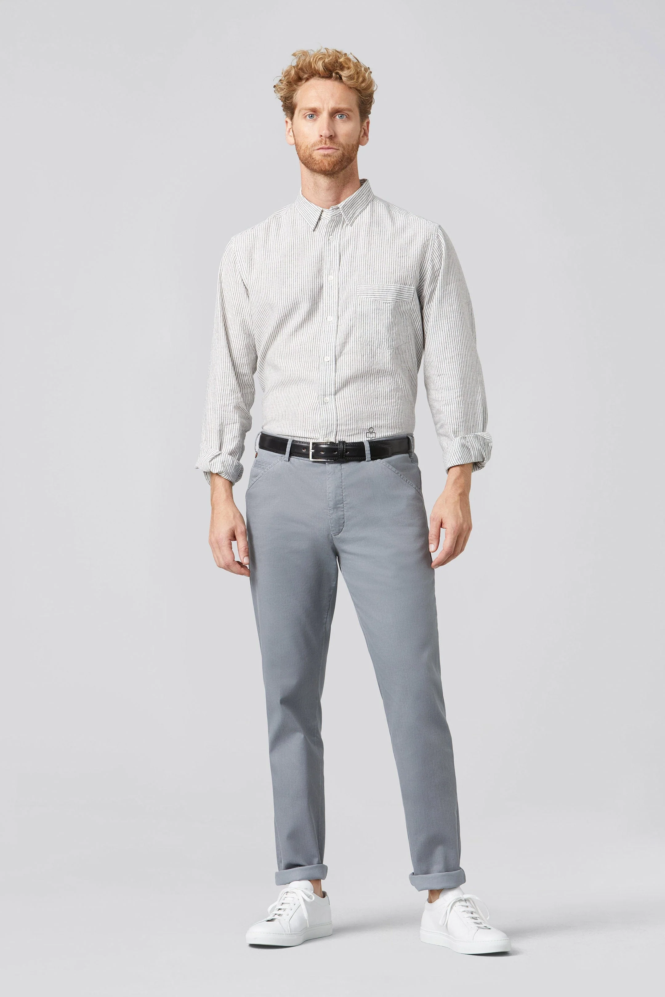 Chicago Cotton Stretch Chinos - Light Grey - Image 6