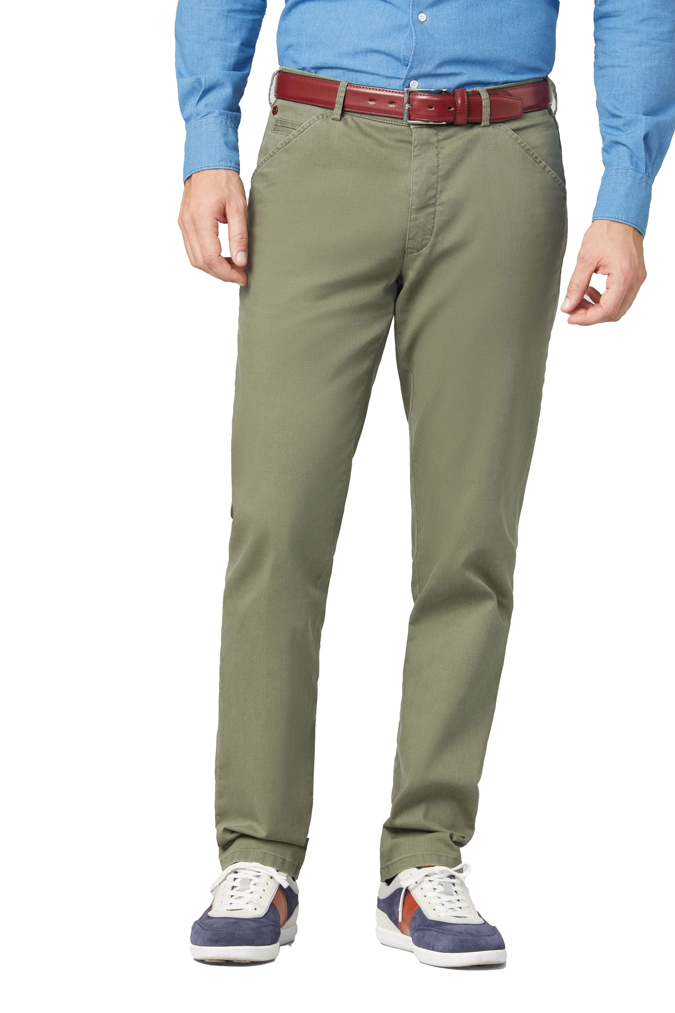 Chicago Cotton Stretch Chinos - Moss Green
