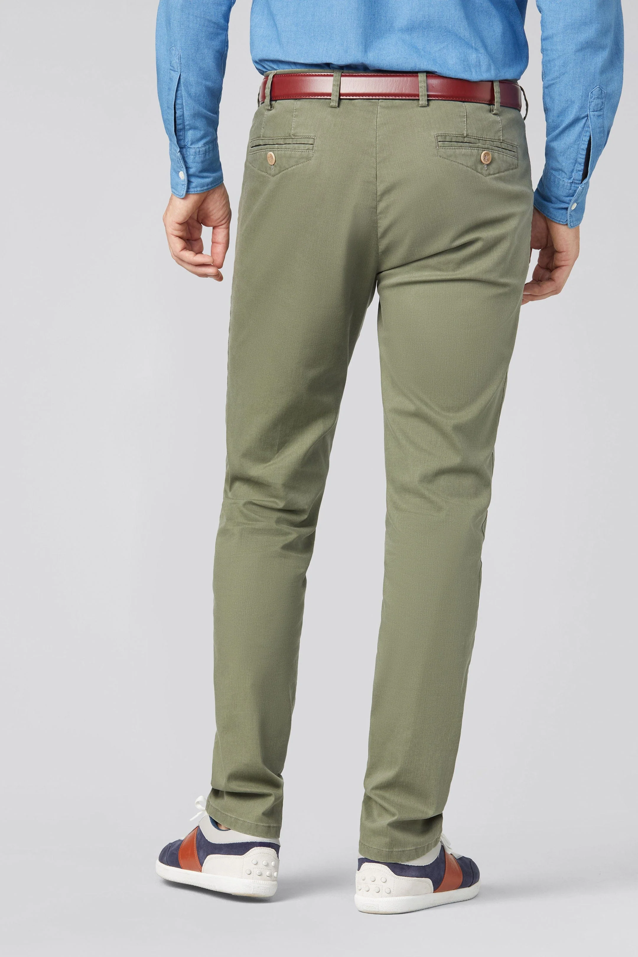 Chicago Cotton Stretch Chinos - Moss Green - Image 2